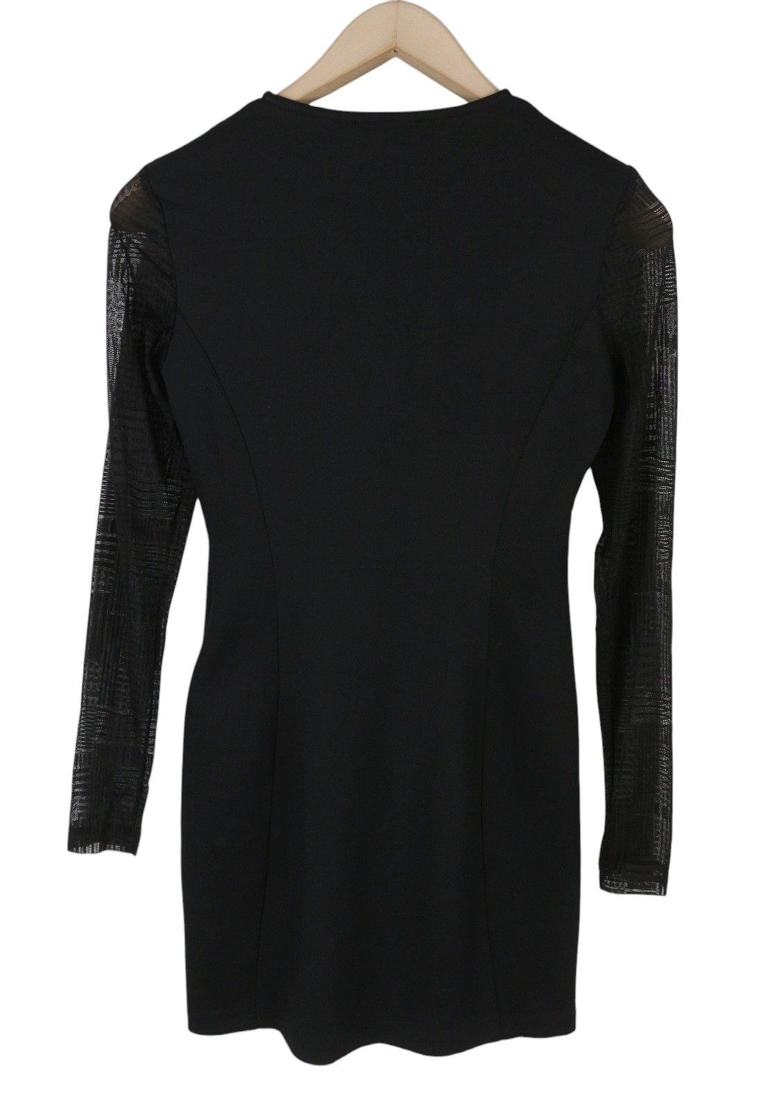 NIGHT S Black Sheer Long Sleeve Mini Dress 89024
