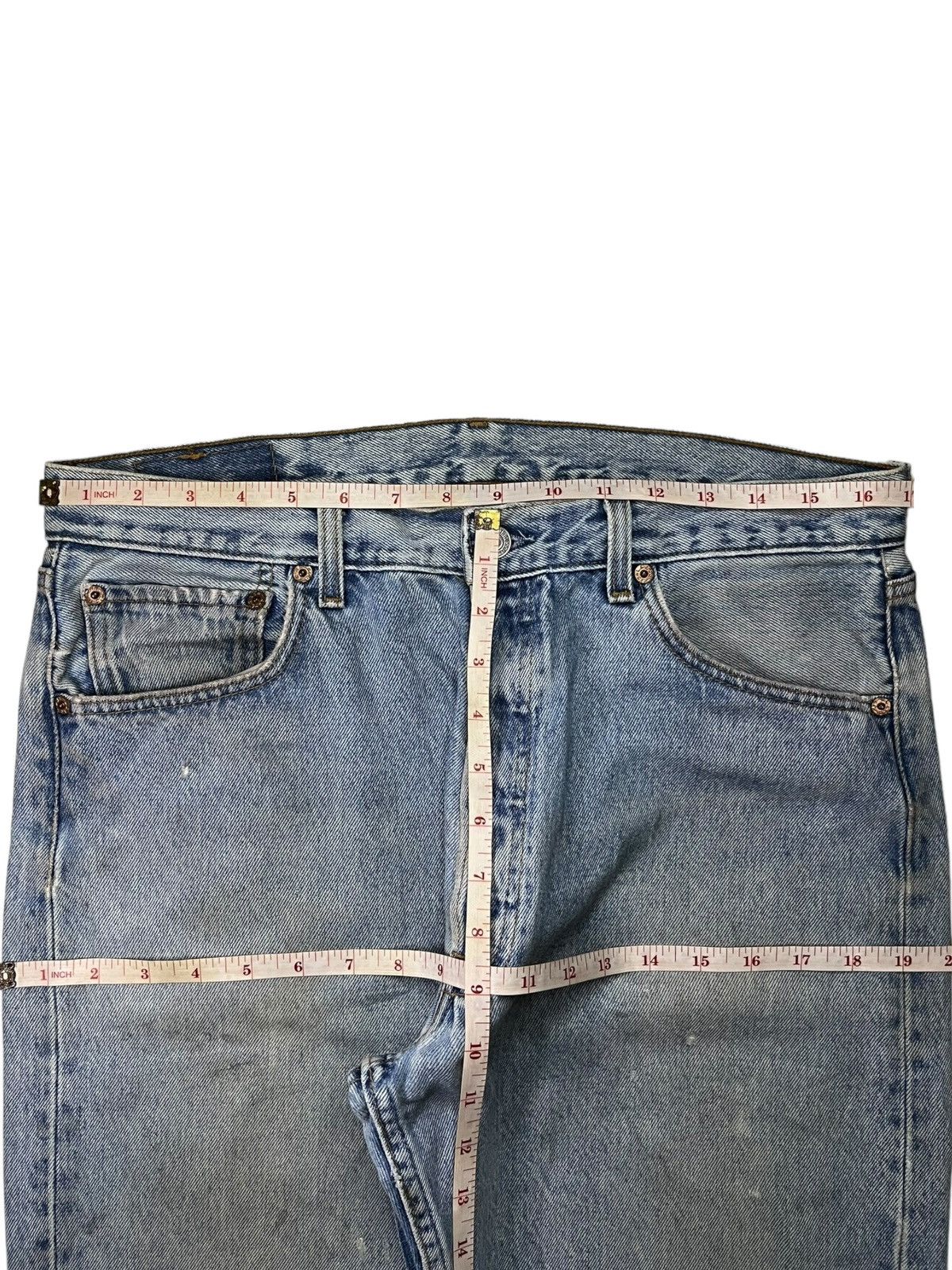 Levi's × Levi's Vintage Clothing Vintage 90s Levis 501 Blue Wash Grunge Distress Loose Jeans Size US 34 / EU 50 - 11 Thumbnail