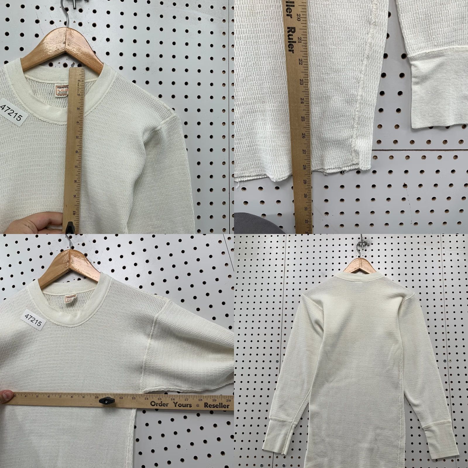 Vintage VINTAGE Maverick Thermal Sweatshirt Mens XL White Long Sleeve Waffle Knit Size US XL / EU 56 / 4 - 8 Thumbnail