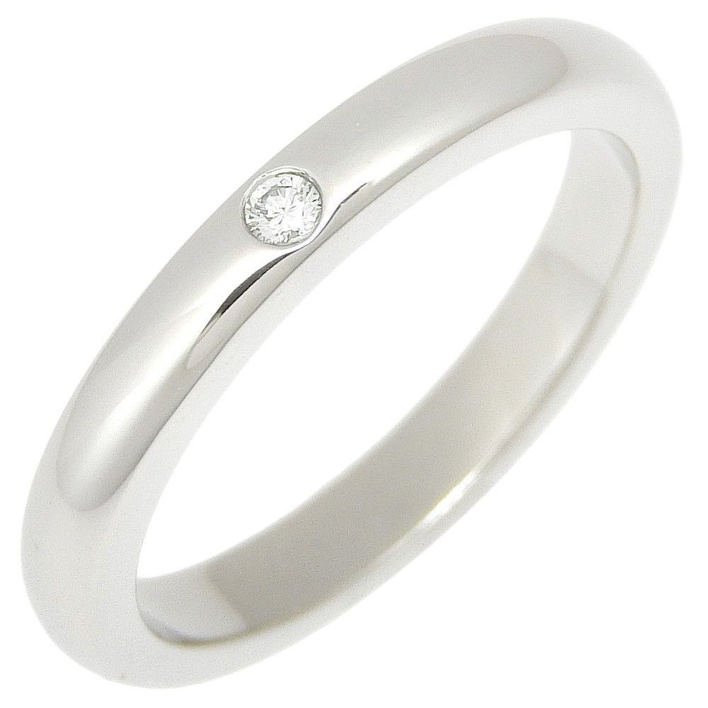 Tiffany & Co. Tiffany & Co. Elsa Peretti 1 Diamond Stacking Band Ring 950 Platinum with Diamond Size ONE SIZE - 1 Thumbnail