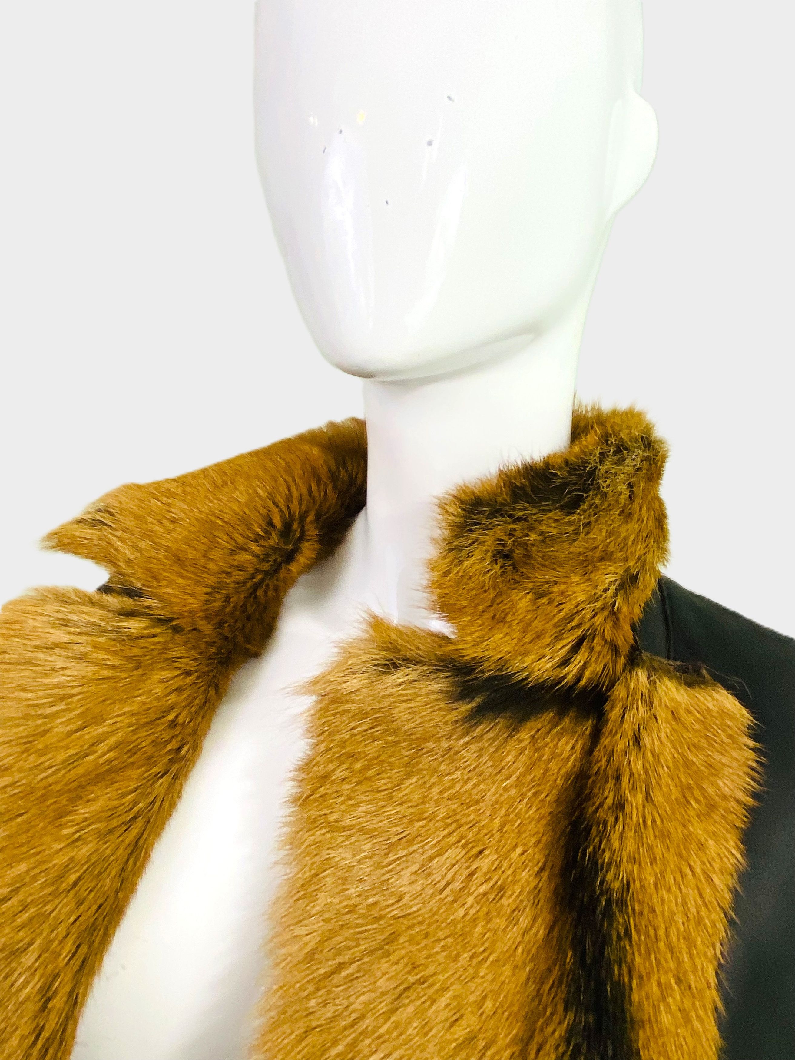 Marithe + Francois Girbaud Marithé François Girbaud Fur Goat Leather Winter Warm Coat Size L / US 10 / IT 46 - 3 Thumbnail