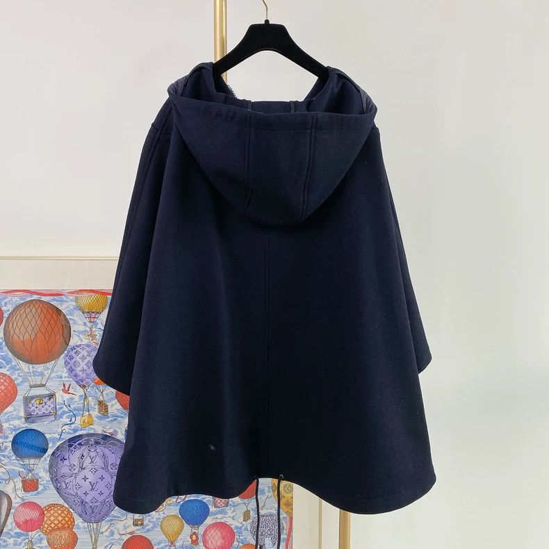 Dior Dior Dark blue wool cloak coat Size S / US 4 / IT 40 - 2 Thumbnail