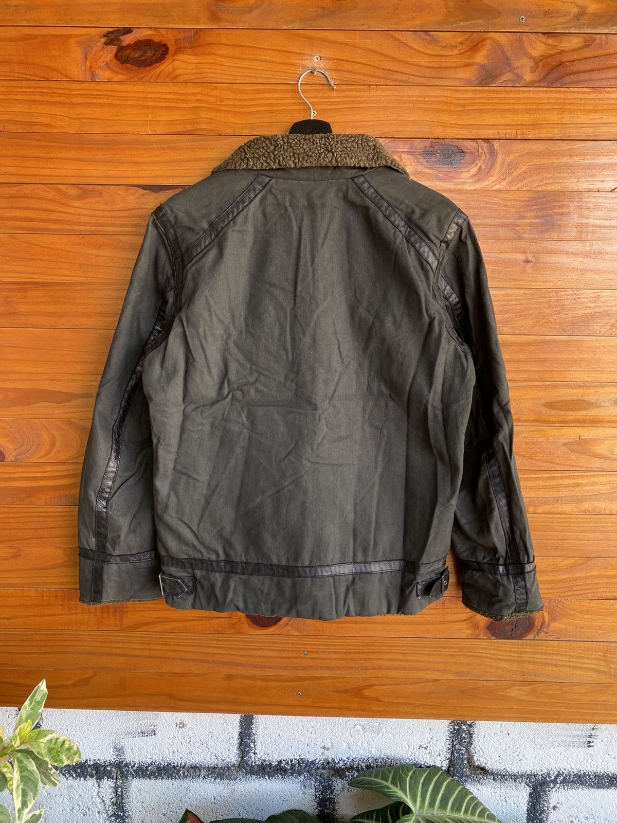 Japanese Brand Rattle Trap Sherpa Lined Olive Green Jacket Biker Winter Size US M / EU 48-50 / 2 - 14 Thumbnail