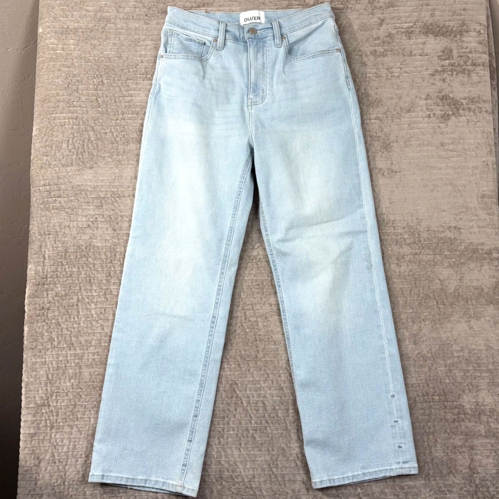 Vintage DU/ER Jeans Wide-Leg High Rise 27x28 Light Wash Blue 27 27in 5-Pocket Denim Regular Womens Size 27" / US 4 / IT 40 - 2 Thumbnail