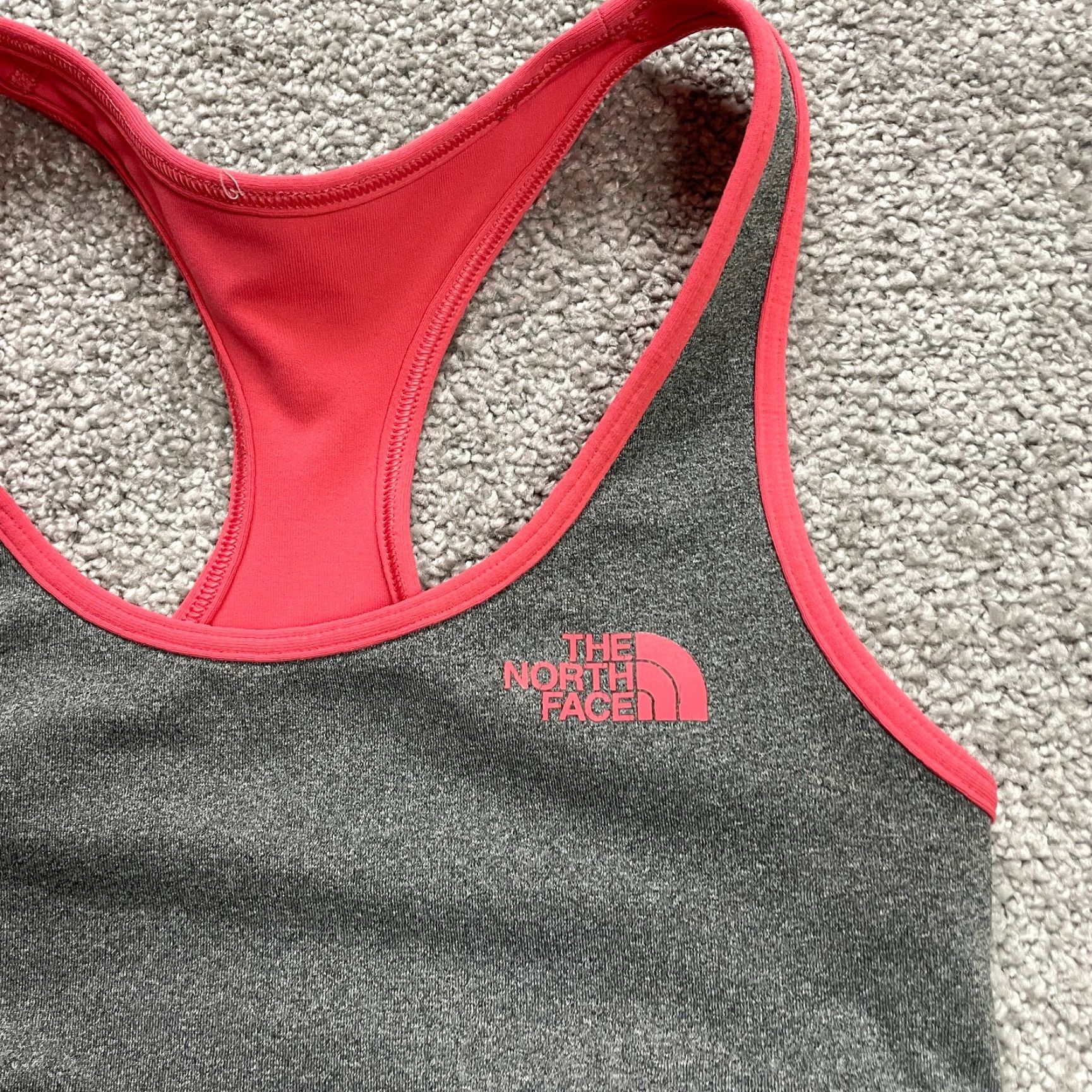 The North Face VINTAGE The North Face Reversible Sports Bra Womens XS Gray Peach Racerback Active Gym Size ONE SIZE - 5 Thumbnail