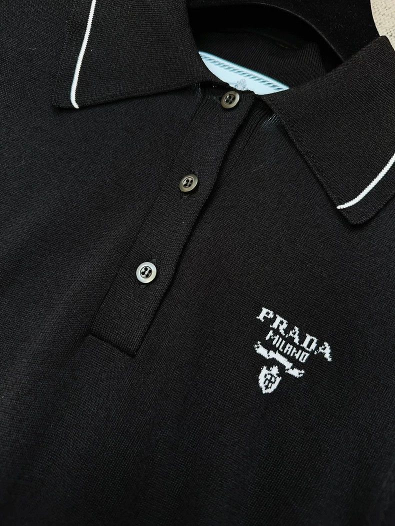 Prada Prada Black Pleated Polo Dress-2506 Size S / US 4 / IT 40 - 3 Thumbnail