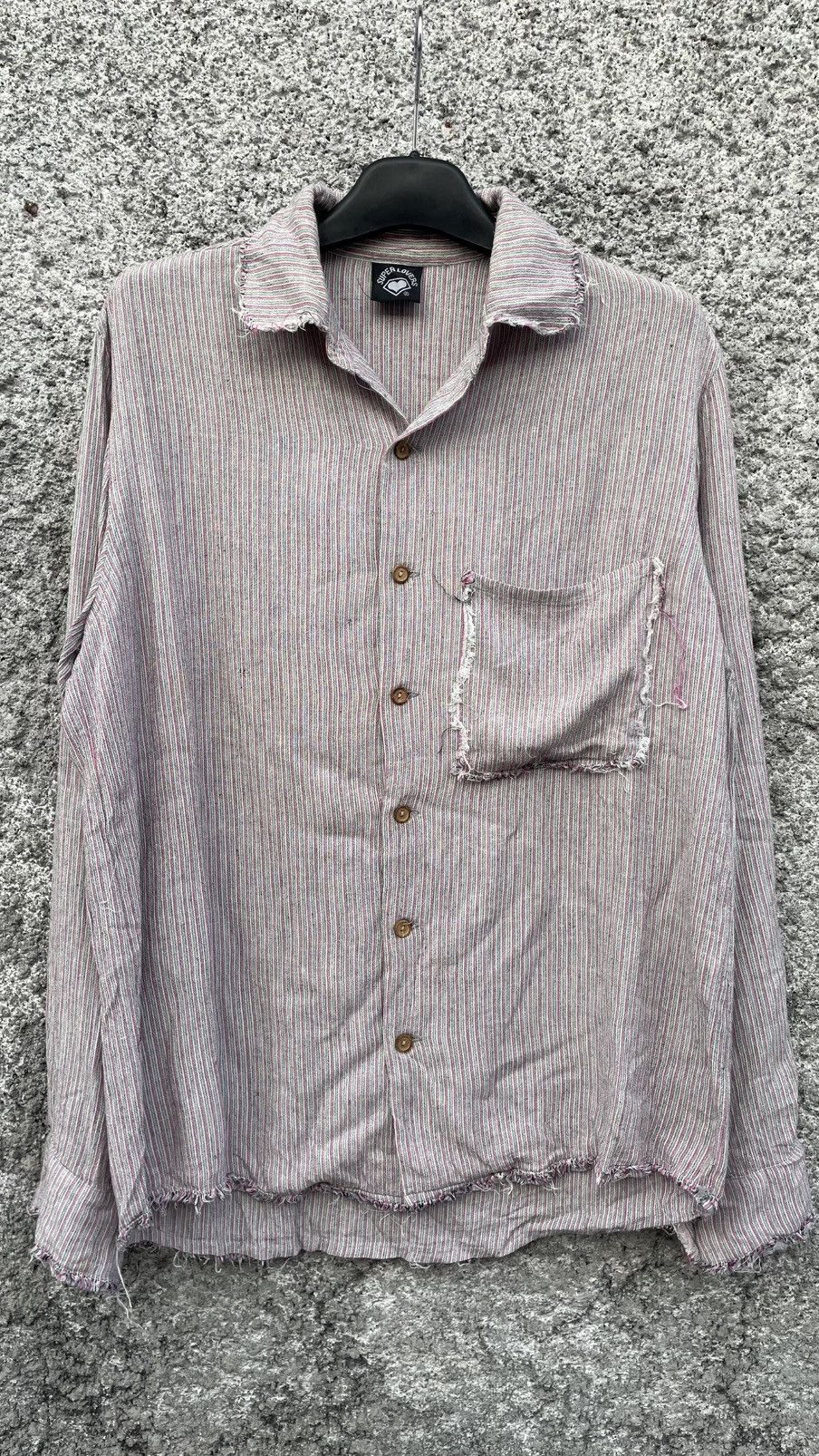 Super Lovers Super Lover Shirt Button Up Distressed Design Size US M / EU 48-50 / 2 - 2 Thumbnail