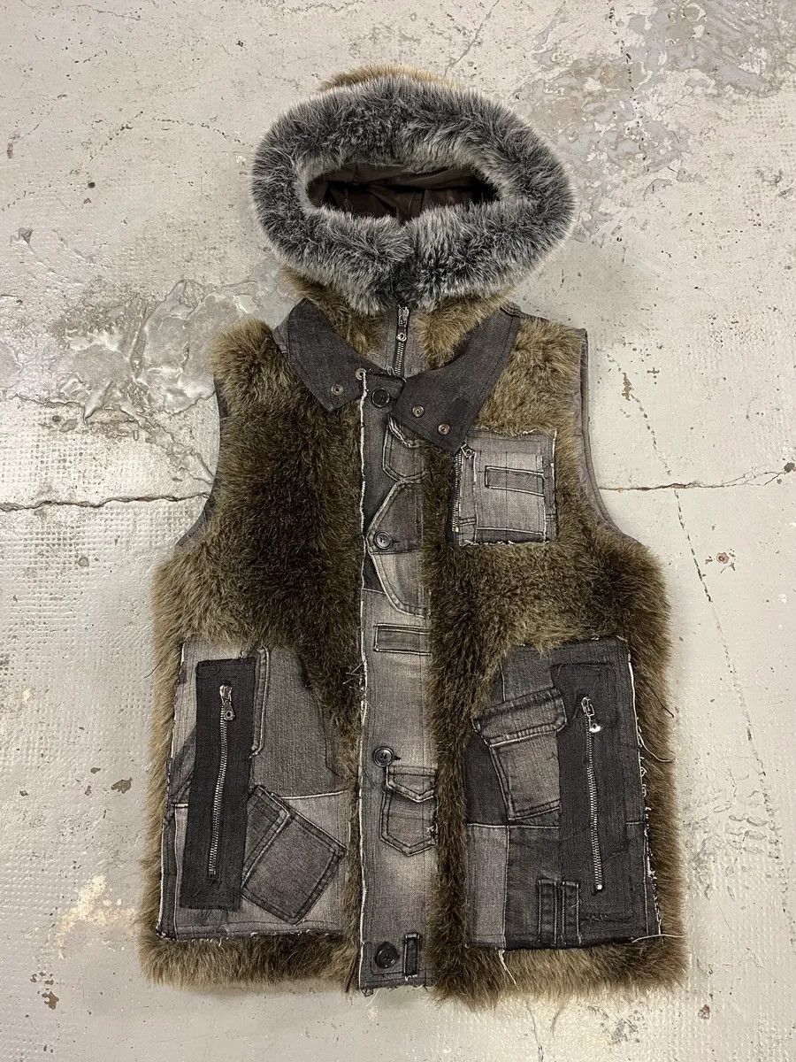 Dolce & Gabbana AW2011 Dolce & Gabbana Rabbit Fur Hooded Hybrid Denim Vest Jacket Size US S / EU 44-46 / 1 - 1 Thumbnail