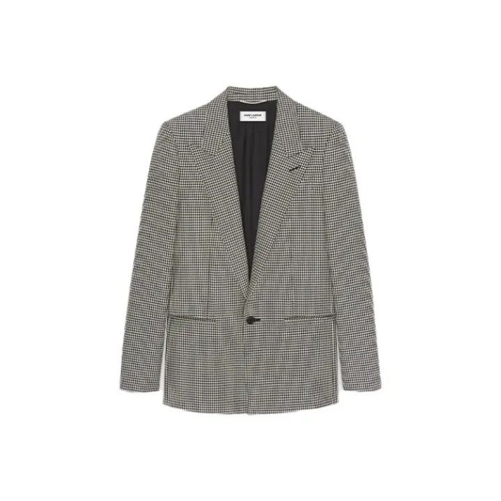 Saint Laurent Paris Saint Laurent Gray Wool Blend Long Sleeve Blazer Size US M / EU 48-50 / 2 - 1 Thumbnail