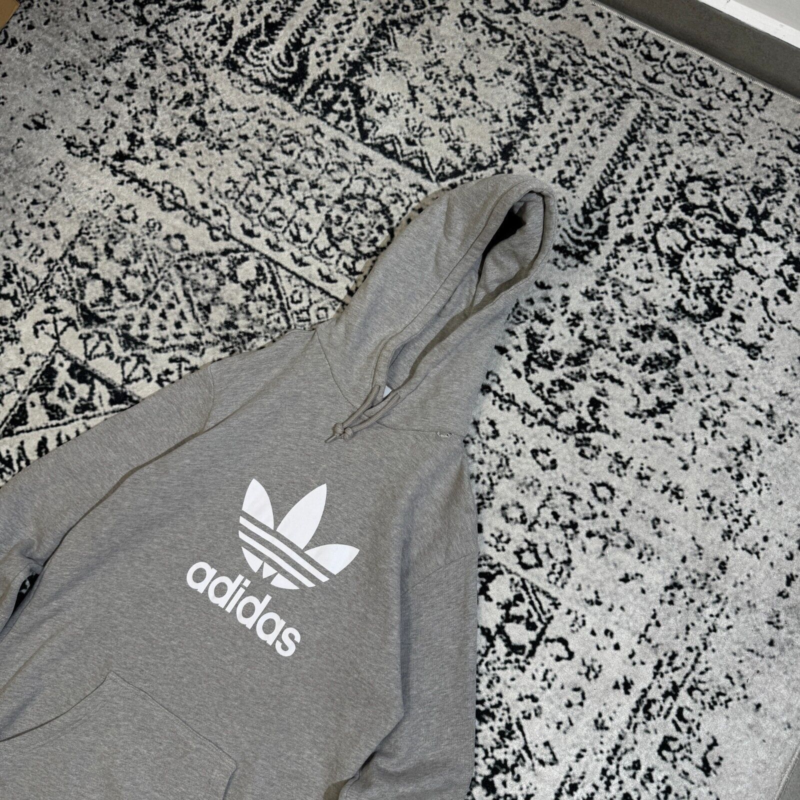Adidas × Vintage Vintage Adidas Unisex Gray Cotton Hoodie Size S Regular Fit Size US S / EU 44-46 / 1 - 2 Thumbnail