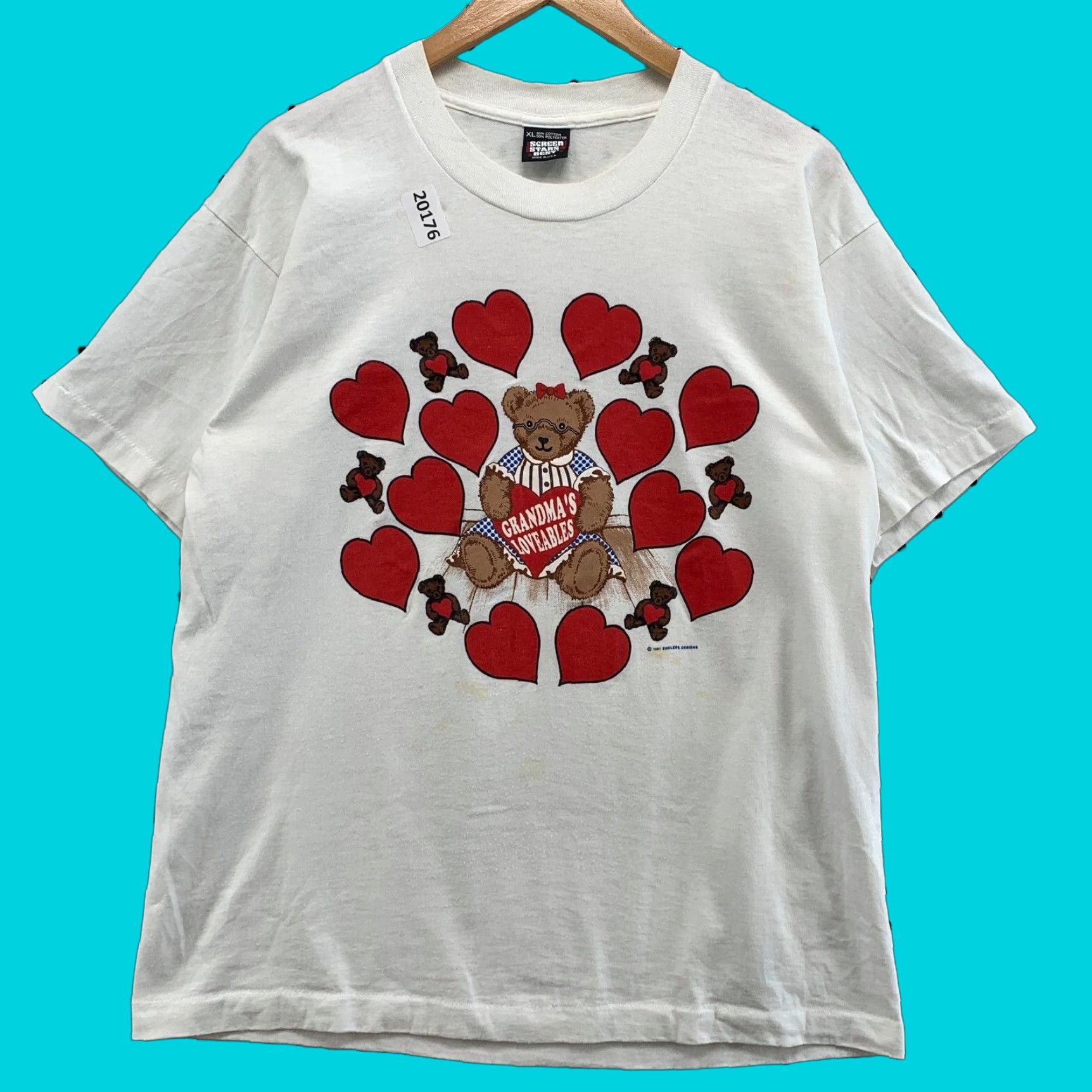 Vintage VINTAGE Screen Stars 90s Graphic Print T-Shirt White Teddy Bear XL Unisex Adults Size US XL / EU 56 / 4 - 1 Thumbnail