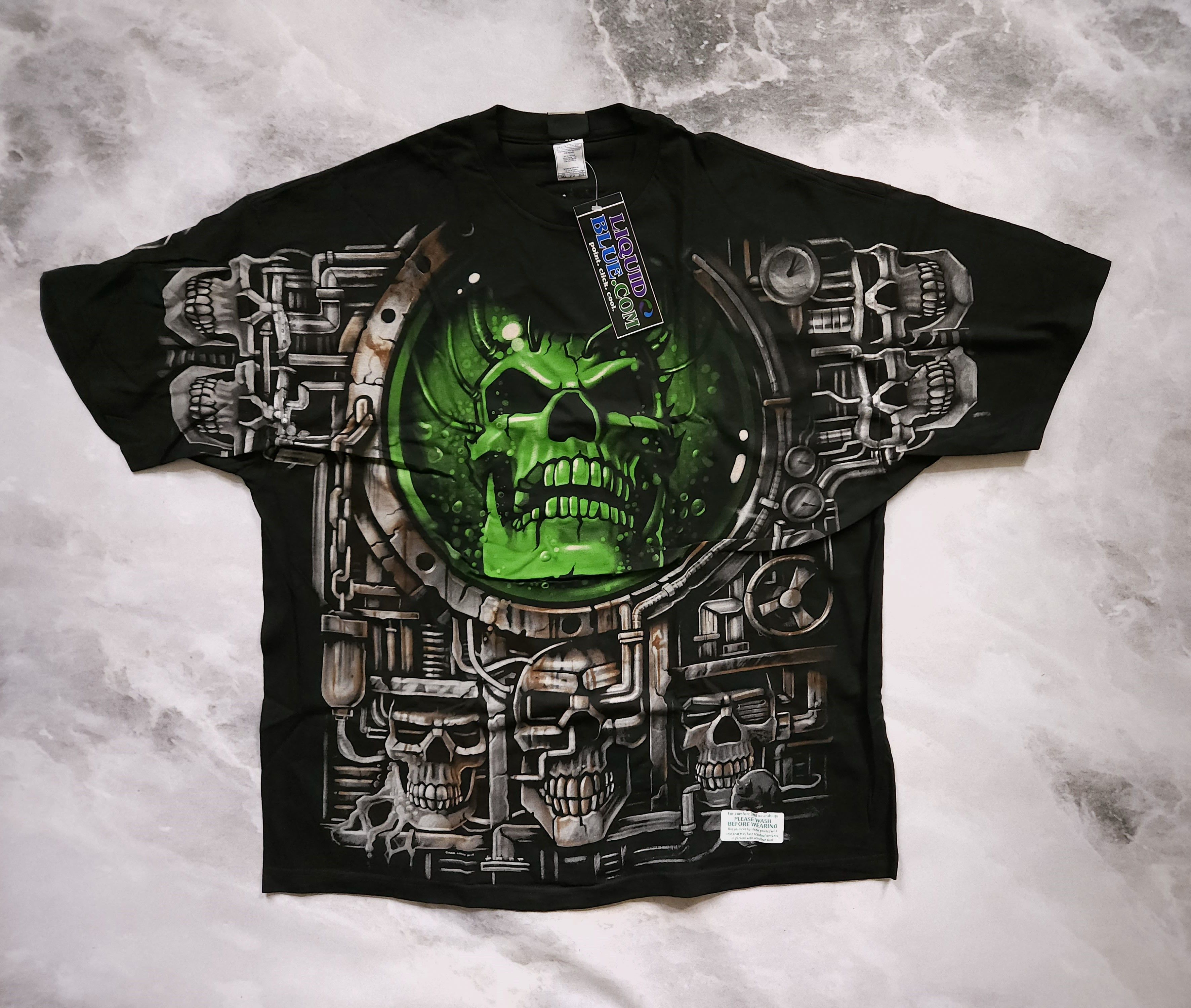 Image of Liquid Blue Acid Skull Deadstock NWT 3Xl T-Shirt in Black, Men's (Size 2XL)