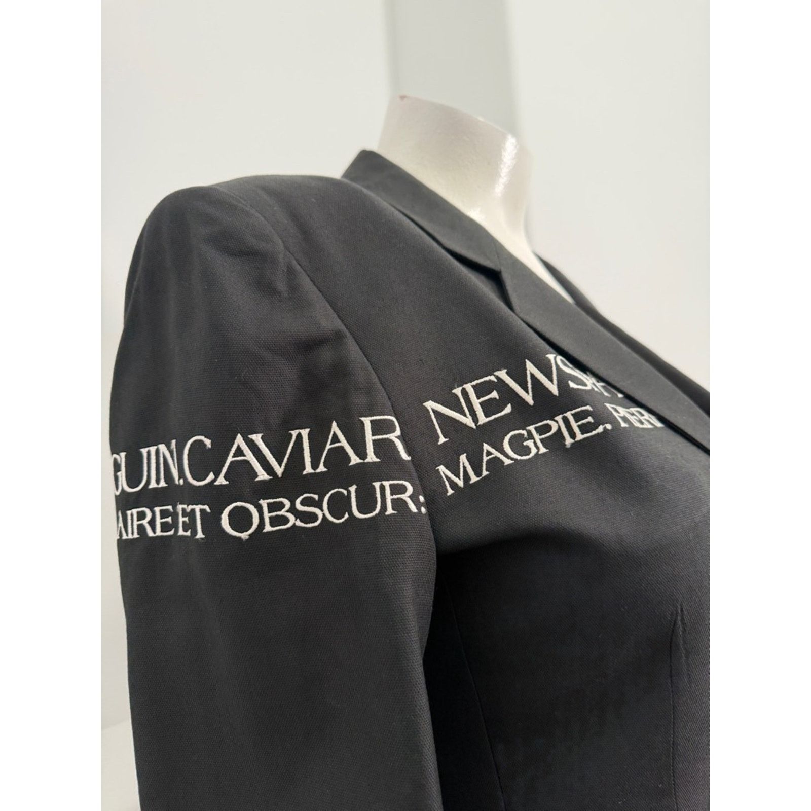 Laurel Laurel Black Blazer Skirt Suit Embroidered Graphic EU 42 Size XL / US 12-14 / IT 48-50 - 9 Thumbnail