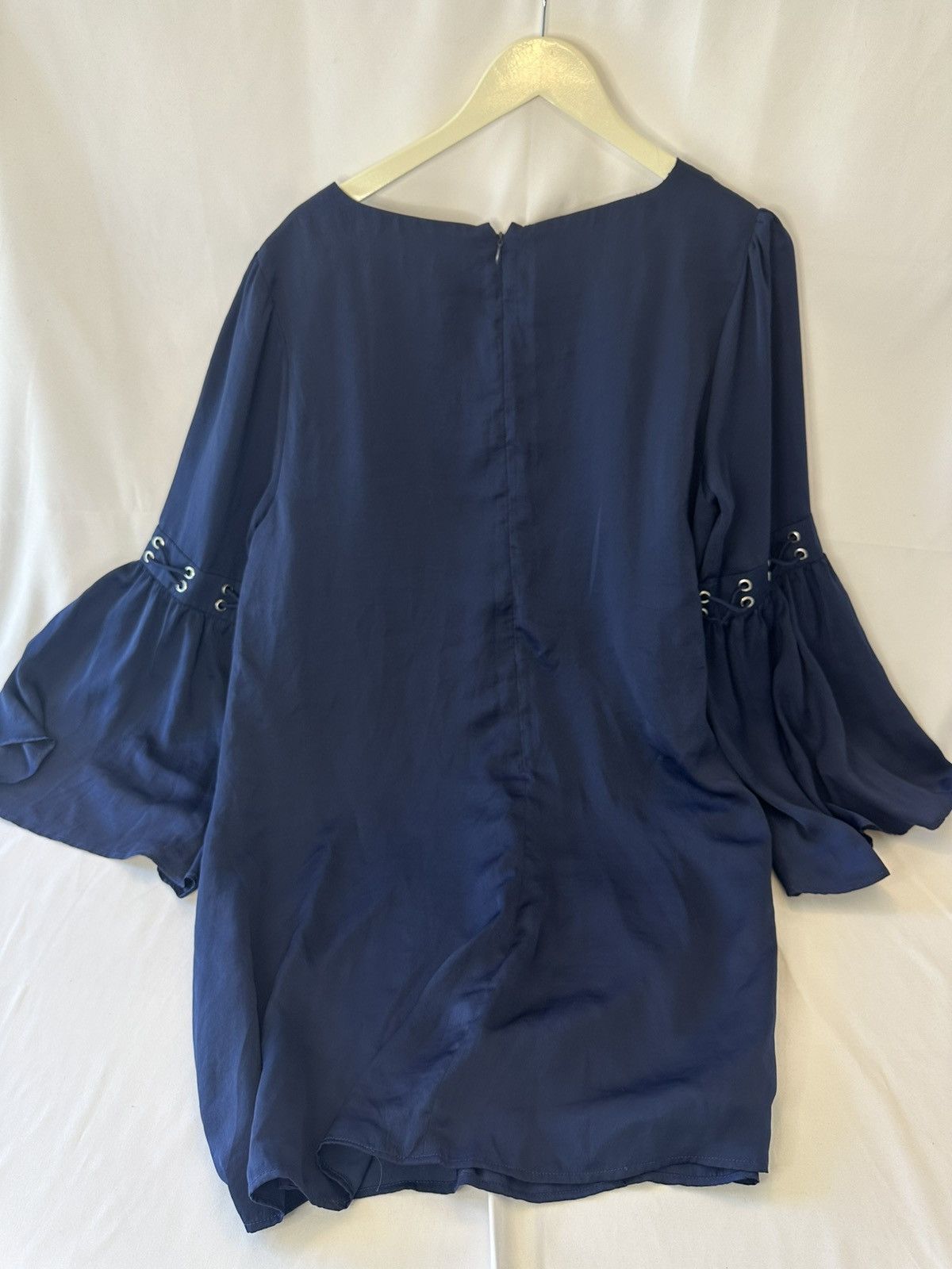Other Venus, Womens Navy Blue Dress, bell sleeves criss cross tie Size XL / US 12-14 / IT 48-50 - 3 Thumbnail