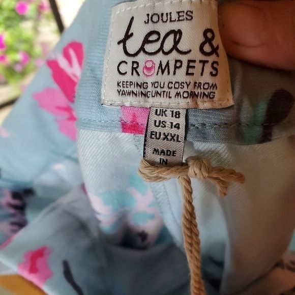 Vintage Joules Tea & Crumpets Soft Flannel Floral Cinched Sz. 14 Sho Size 36" / US 14 / IT 50 - 4 Thumbnail