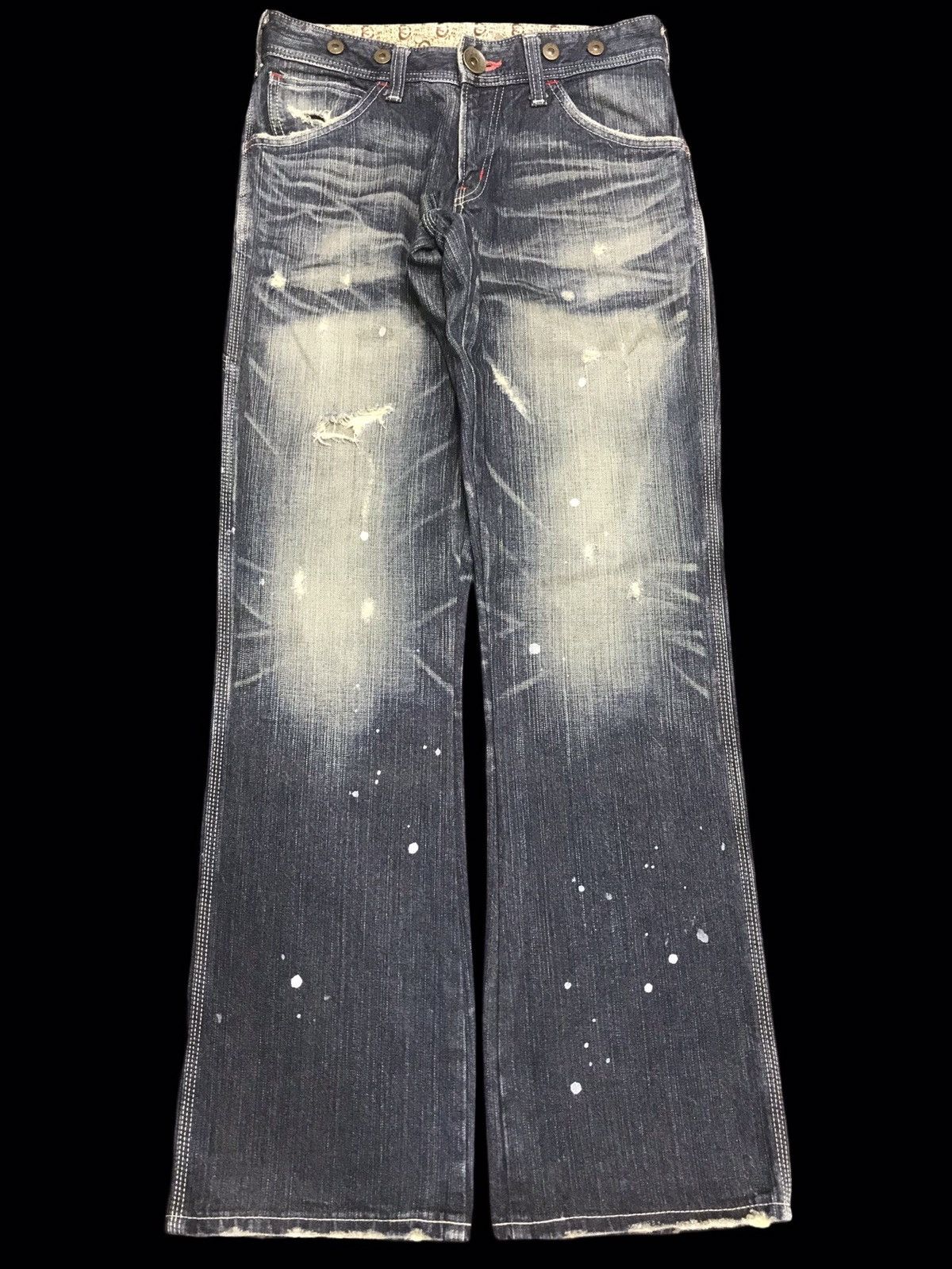Edwin 💥FLARE💥ARCHIVAL EDWIN PAINT SPLATTER DISTRESSED DENIM F255 Size US 30 / EU 46 - 1 Thumbnail