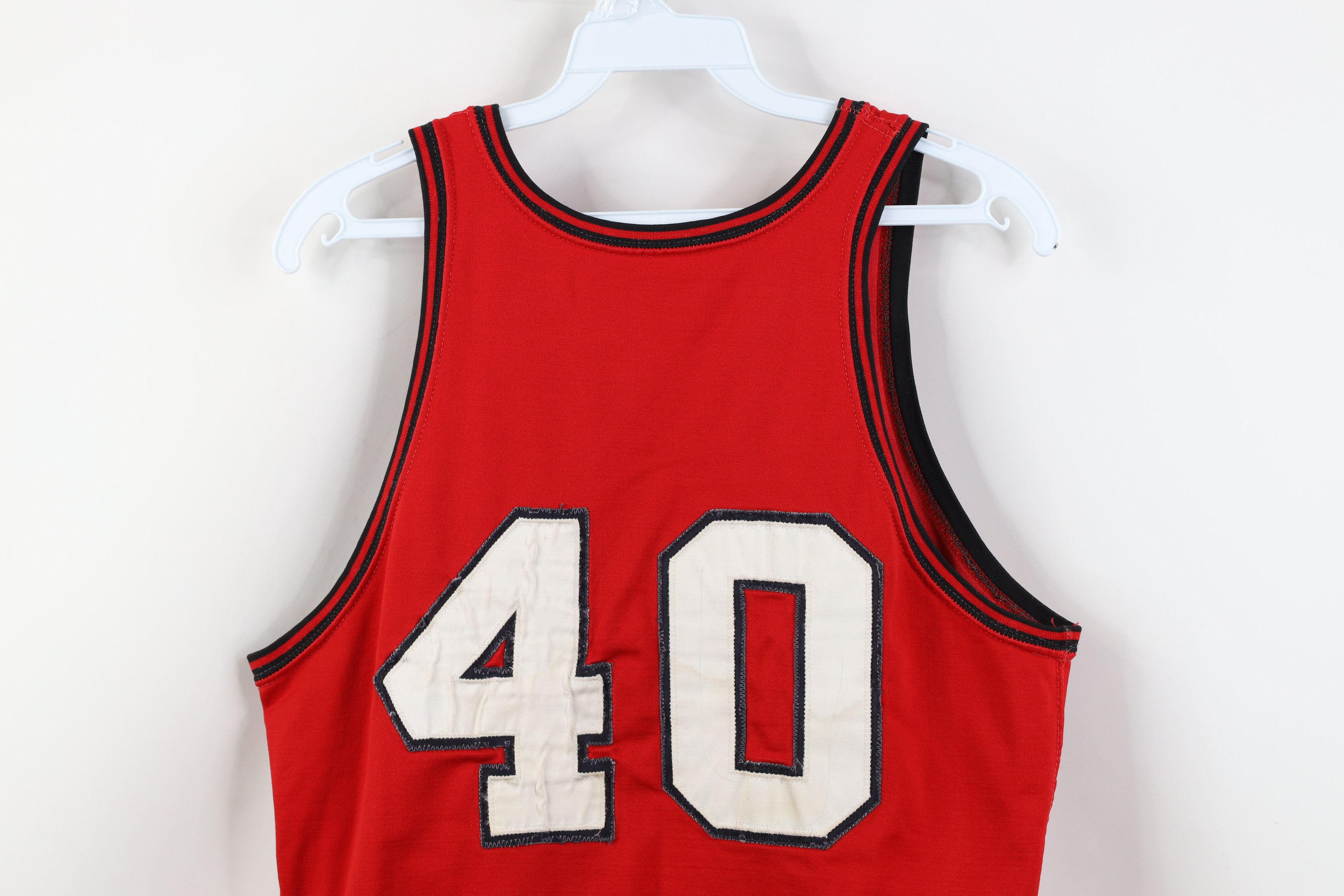 Vintage Vintage 50s 60s Durene Rayon Basketball Jersey Red USA #40 Size US XXL / EU 58 / 5 - 13 Thumbnail