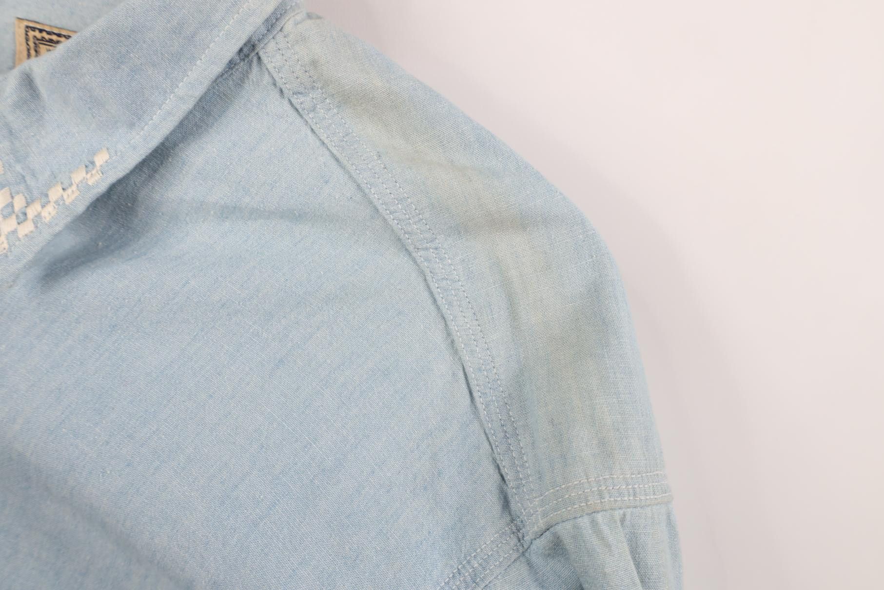 Calvin Klein Deadstock Vtg 90s Calvin Klein Chambray Work Collared Shirt Size US L / EU 52-54 / 3 - 6 Thumbnail