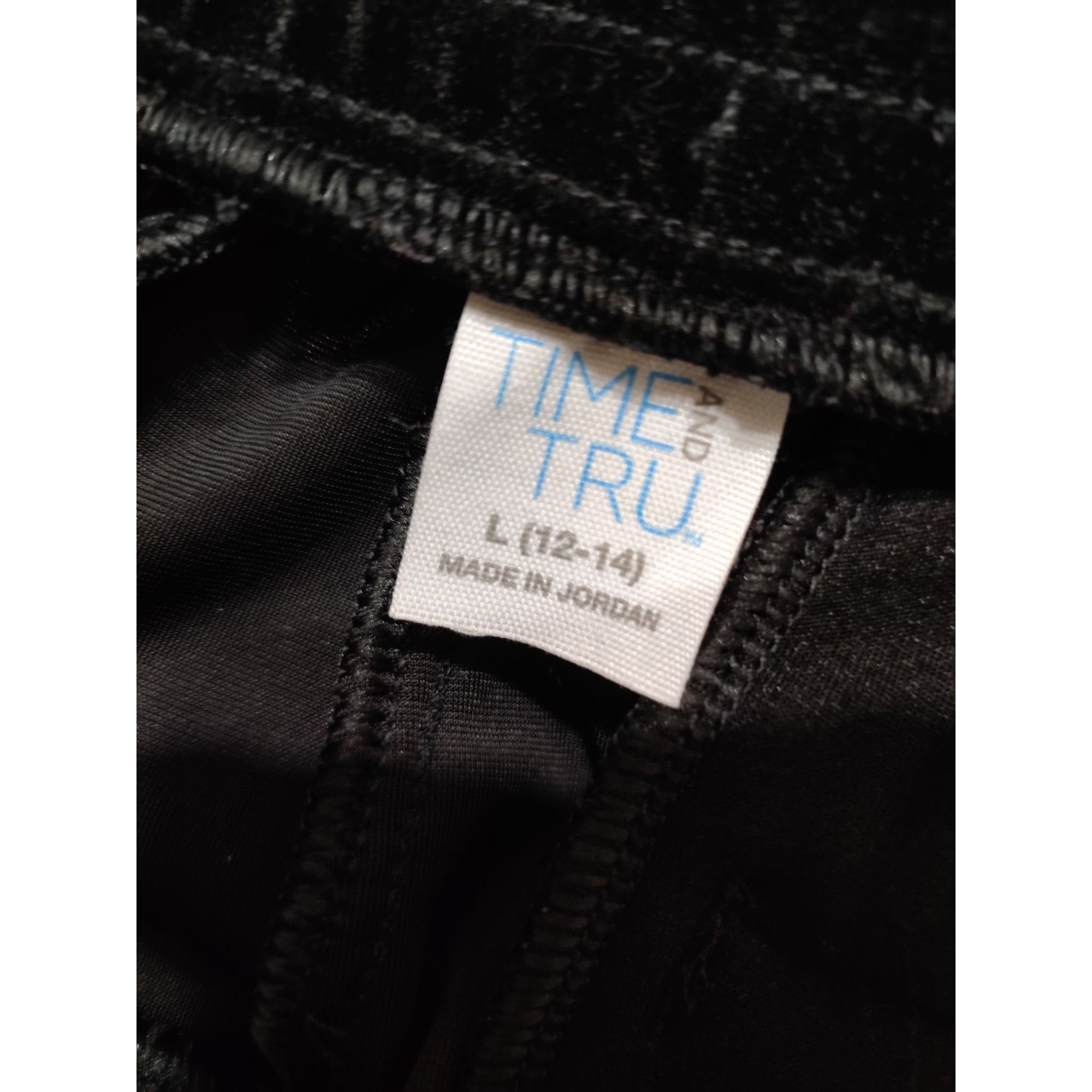 Other Time and Tru Pants Womens L Black Velour Lounge Pull On Wide Size 34" / US 12 / IT 48 - 2 Thumbnail