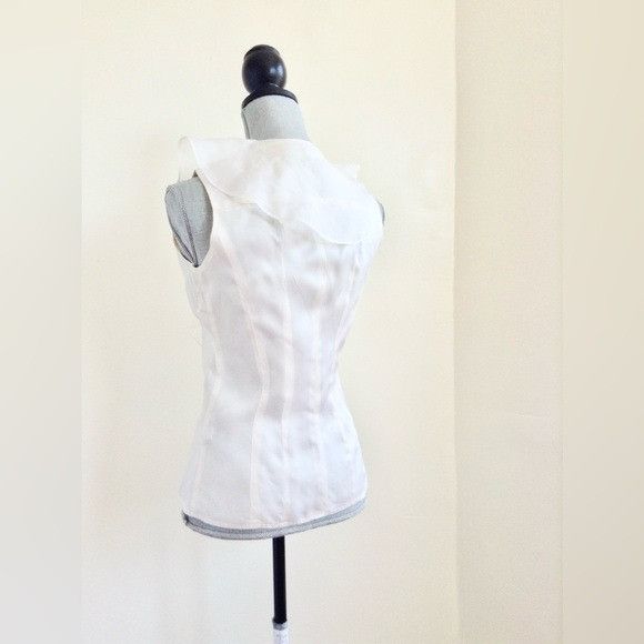 Rock & Republic NEW $945 Rock & Republic Tailor Made Runway White Silk Ruffl Size S / US 4 / IT 40 - 11 Thumbnail