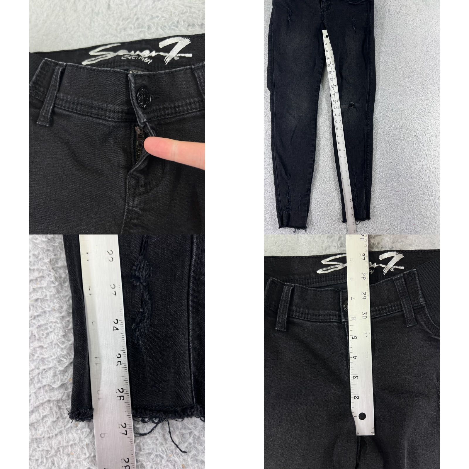 Vintage VINTAGE Seven7 Women's Jeans Skinny Tapered Black Denim 2000s Fall/Winter Womens Size 27" / US 4 / IT 40 - 8 Thumbnail