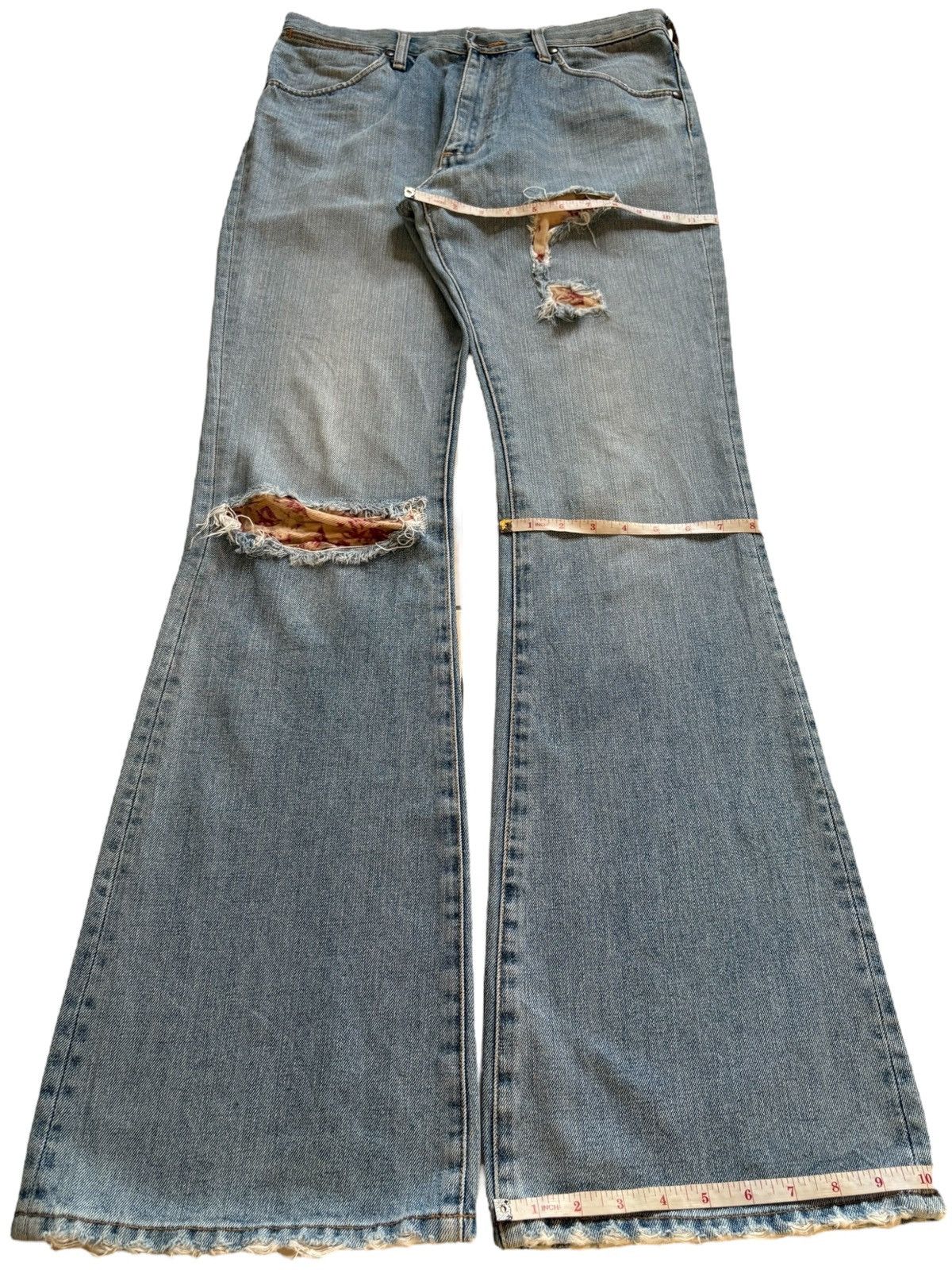 Wrangler Vintage Wrangler Faded Wash Distress Rip Bootcut Flare Jean Size US 32 / EU 48 - 14 Thumbnail