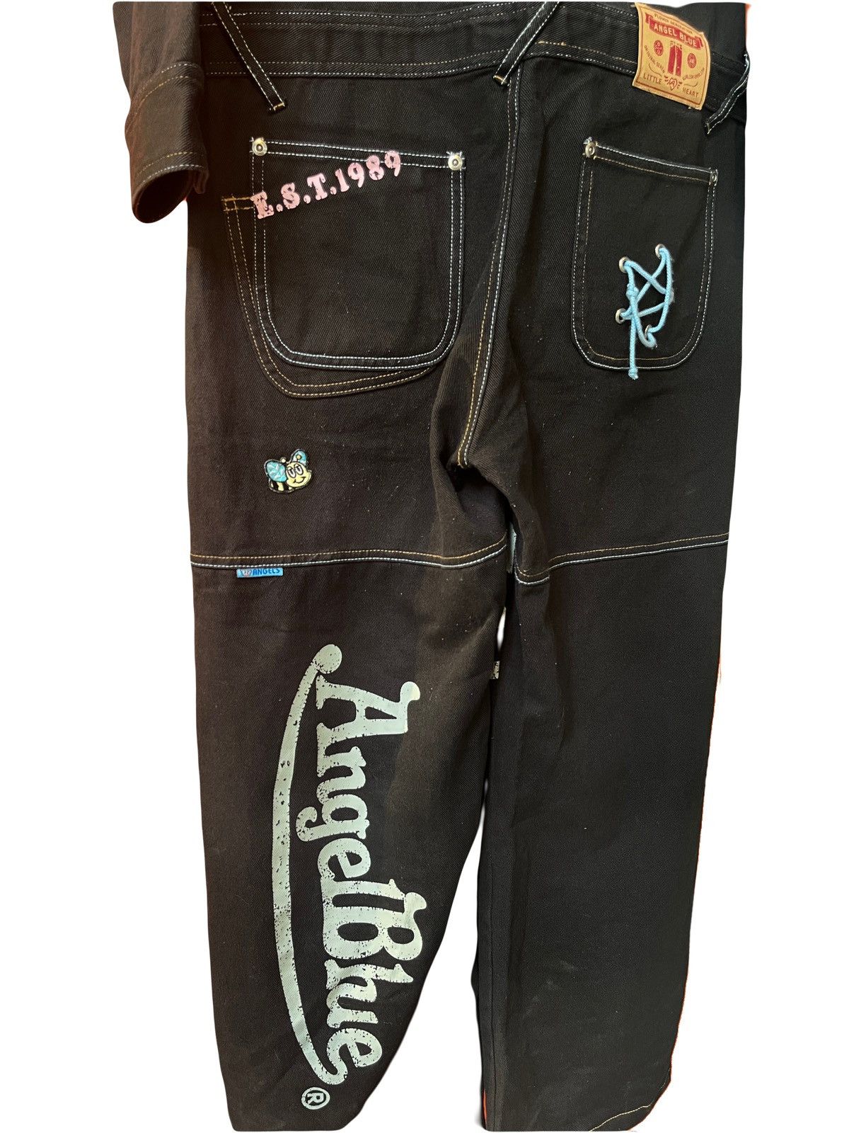 Angel Blue × Japanese Brand Angel Blue Prints & Patches Denim Overalls Size US 33 - 7 Thumbnail