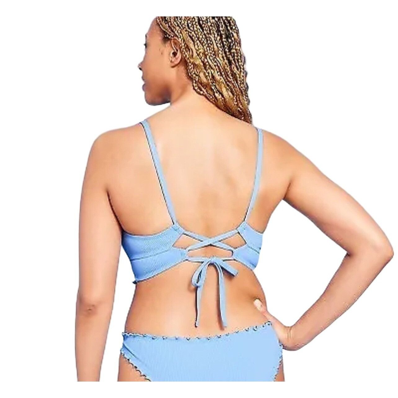 Other Shade & Shore - Women's Lightly Lined Longline Ribbed Bikini Size ONE SIZE - 2 Thumbnail
