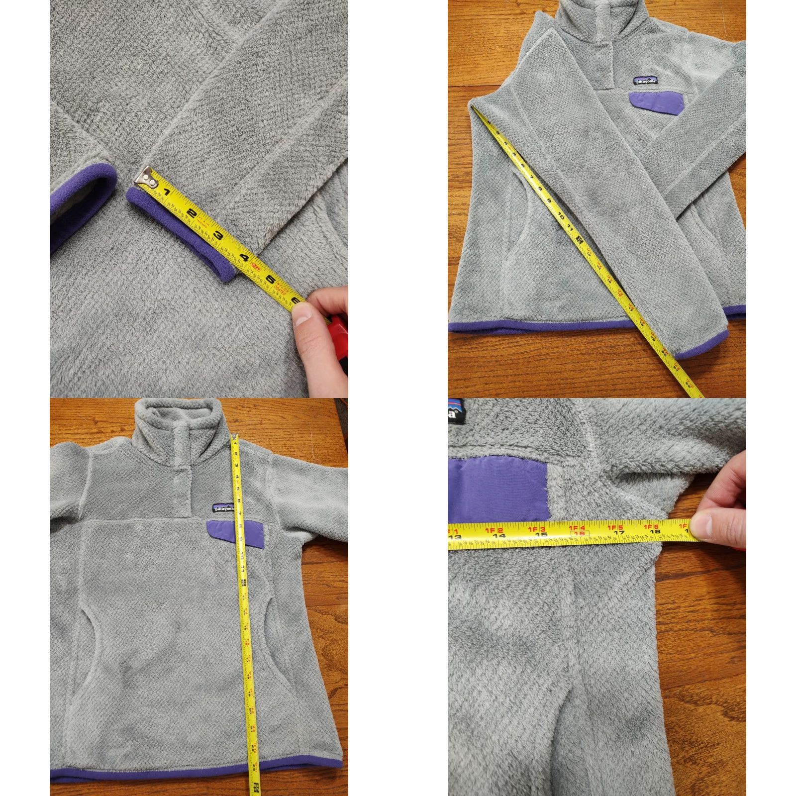 Patagonia Patagonia Sweater Womens Small Snap T Fleece Soft Gray Purple Re-Tool Size S / US 4 / IT 40 - 8 Thumbnail