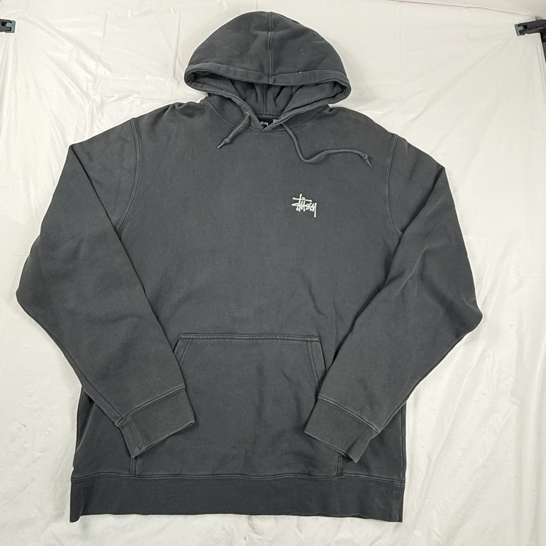 Stussy Stussy Basic Logo Hoodie Faded Black XXL Pullover Sweatshirt Size US XXL / EU 58 / 5 - 2 Thumbnail