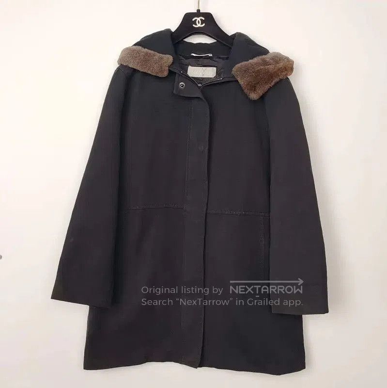 Max Mara MaxMara Black Cotton Women's Coat . Size L / US 10 / IT 46 - 1 Thumbnail