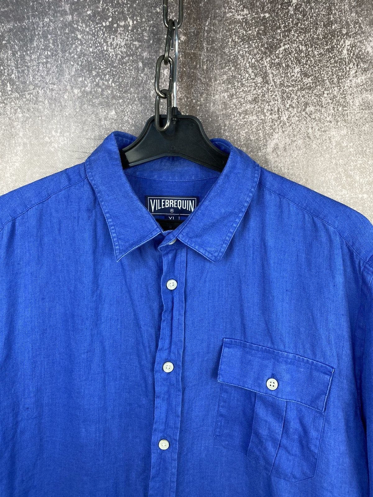 Designer × Vilebrequin Vilebrequin Linen Button Up Shirt Mens XL Hot Blue Size US XL / EU 56 / 4 - 4 Thumbnail