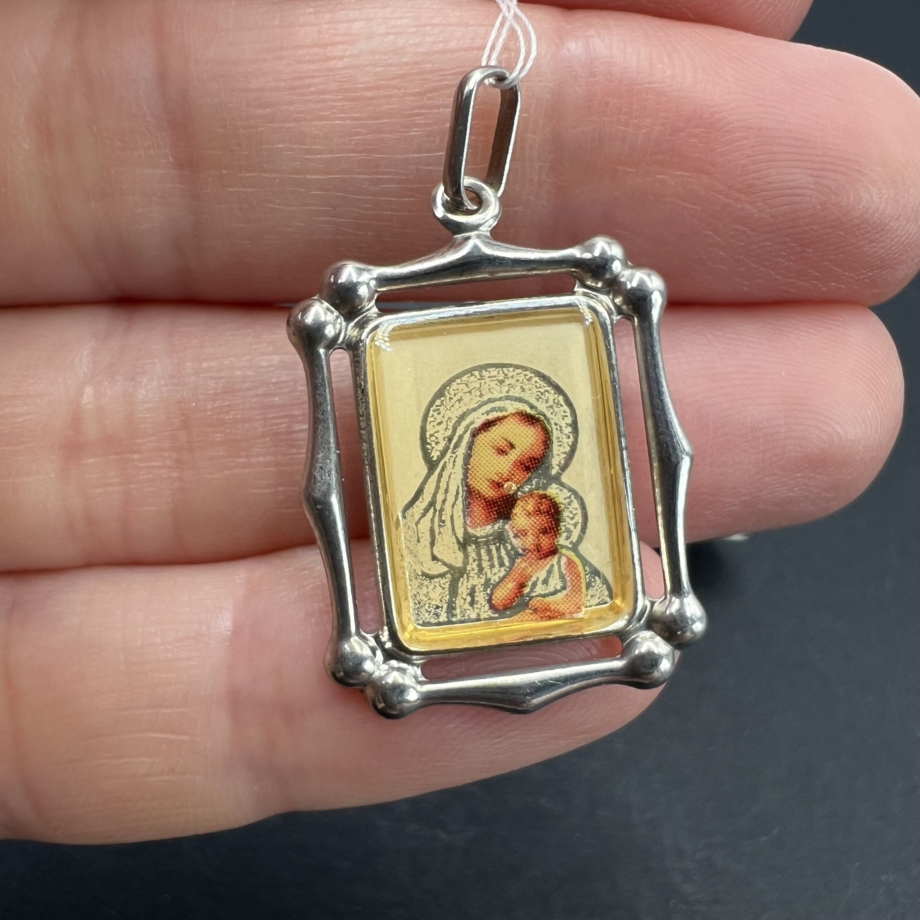 Vintage Vintage Pendant Icon Sterling Silver 925 Enamel 1.80gr Size ONE SIZE - 4 Thumbnail