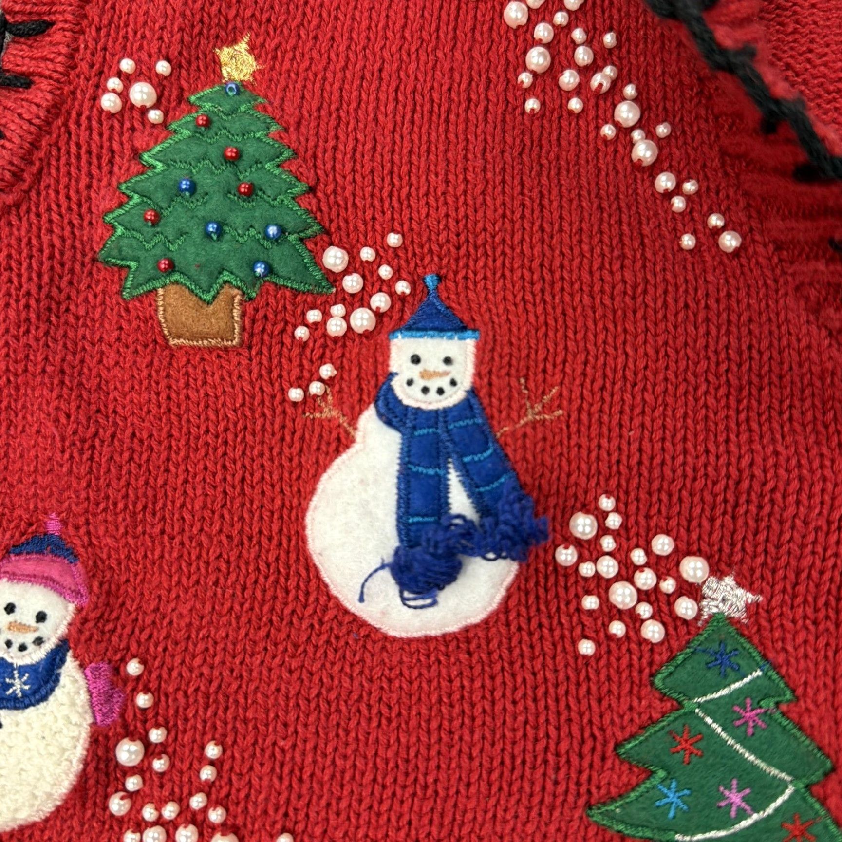 Vintage Designers Originals Studio Sweater Vest Womens Medium Holiday Christmas Snowman Size M / US 6-8 / IT 42-44 - 3 Thumbnail
