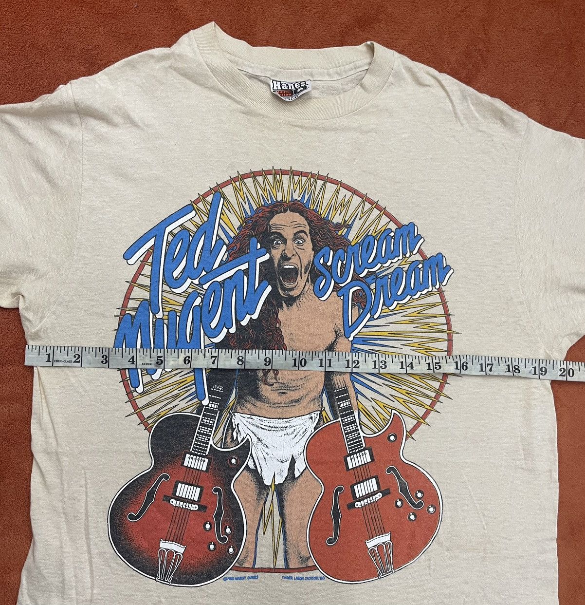 Band Tees × Hanes × Vintage Vintage Ted Nugent Tshirt Size US L / EU 52-54 / 3 - 3 Thumbnail