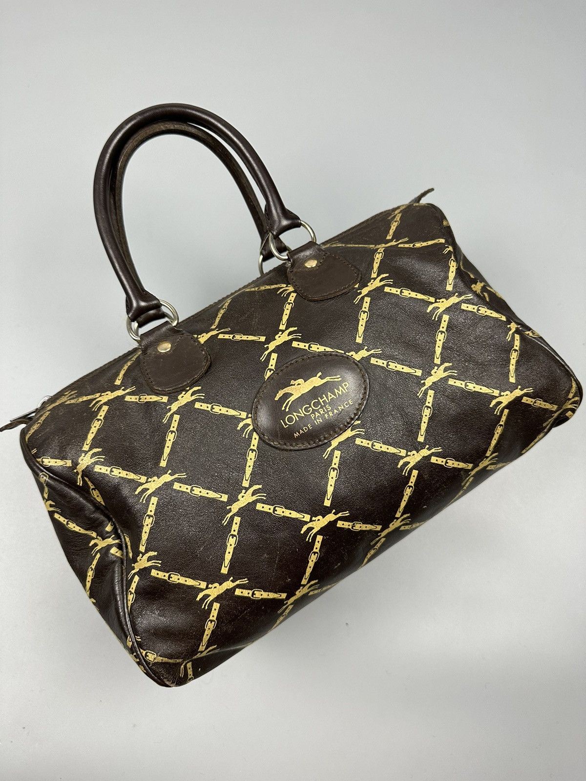 LONGCHAMP　BOSTONBAG　VINTAGE LONGCHAMP Authentic Vintage Leather Boston Bag - Etsy