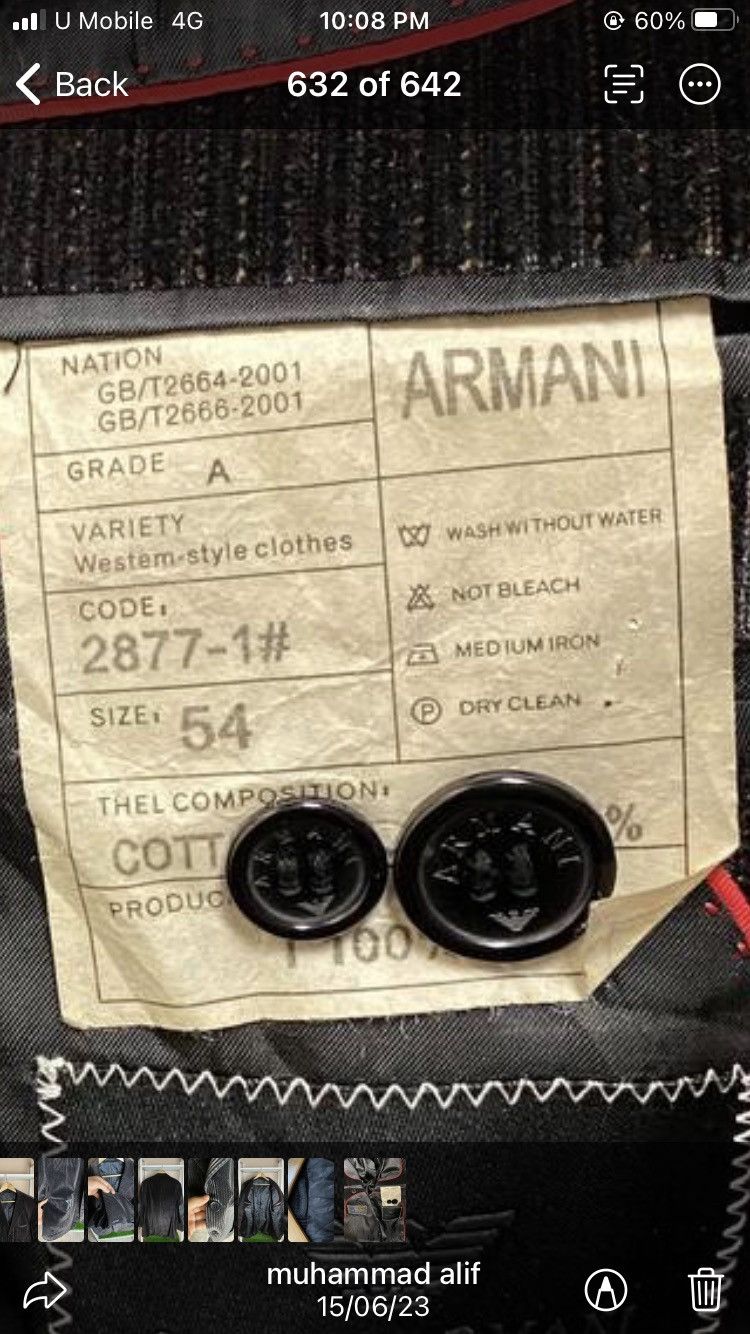 Giorgio Armani × Velvet Giorgio Armani Men Velvel Coat / Suit Made in ITALY (PIT 22) Size 54R - 11 Thumbnail