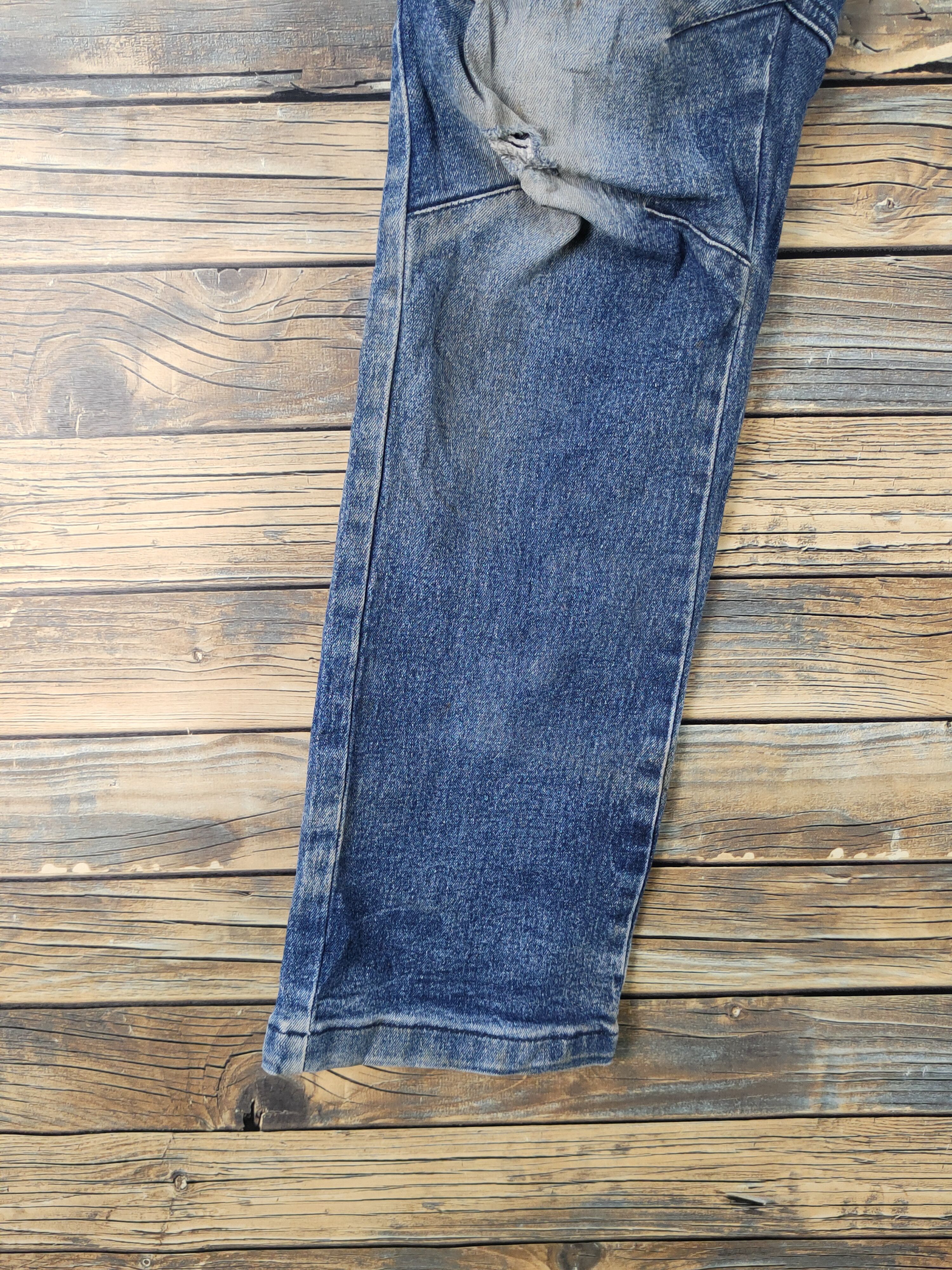 Japanese Brand FieldCore Distressed Ripped Soft denim Jeans #W1973 Size US 34 / EU 50 - 4 Thumbnail