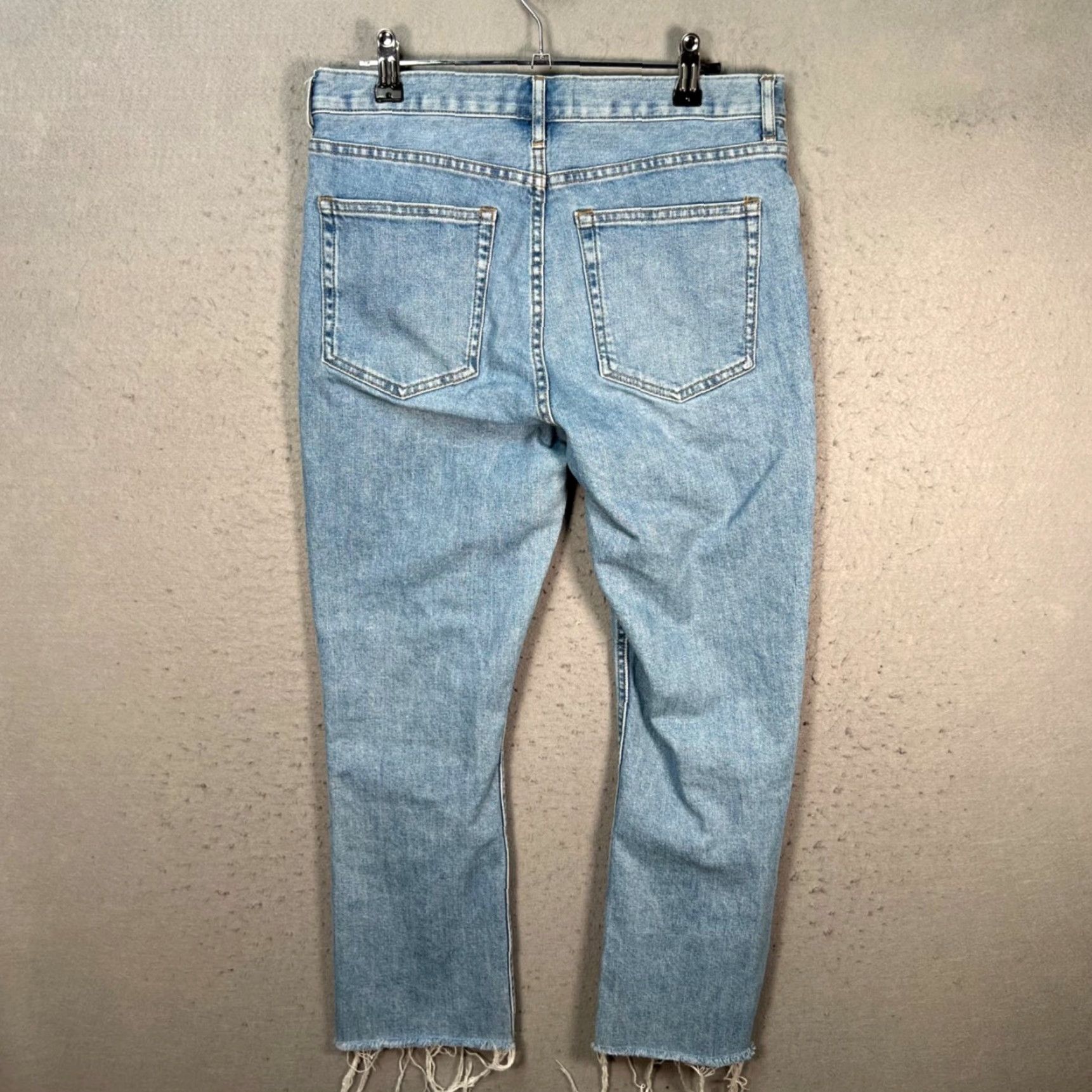 Everlane Everlane Jeans Womens 30 High-Rise Light Wash Straight Leg With Raw Hem 5-Pocket Denim Cotton Blue Mens? Size 30" / US 8 / IT 44 - 2 Thumbnail