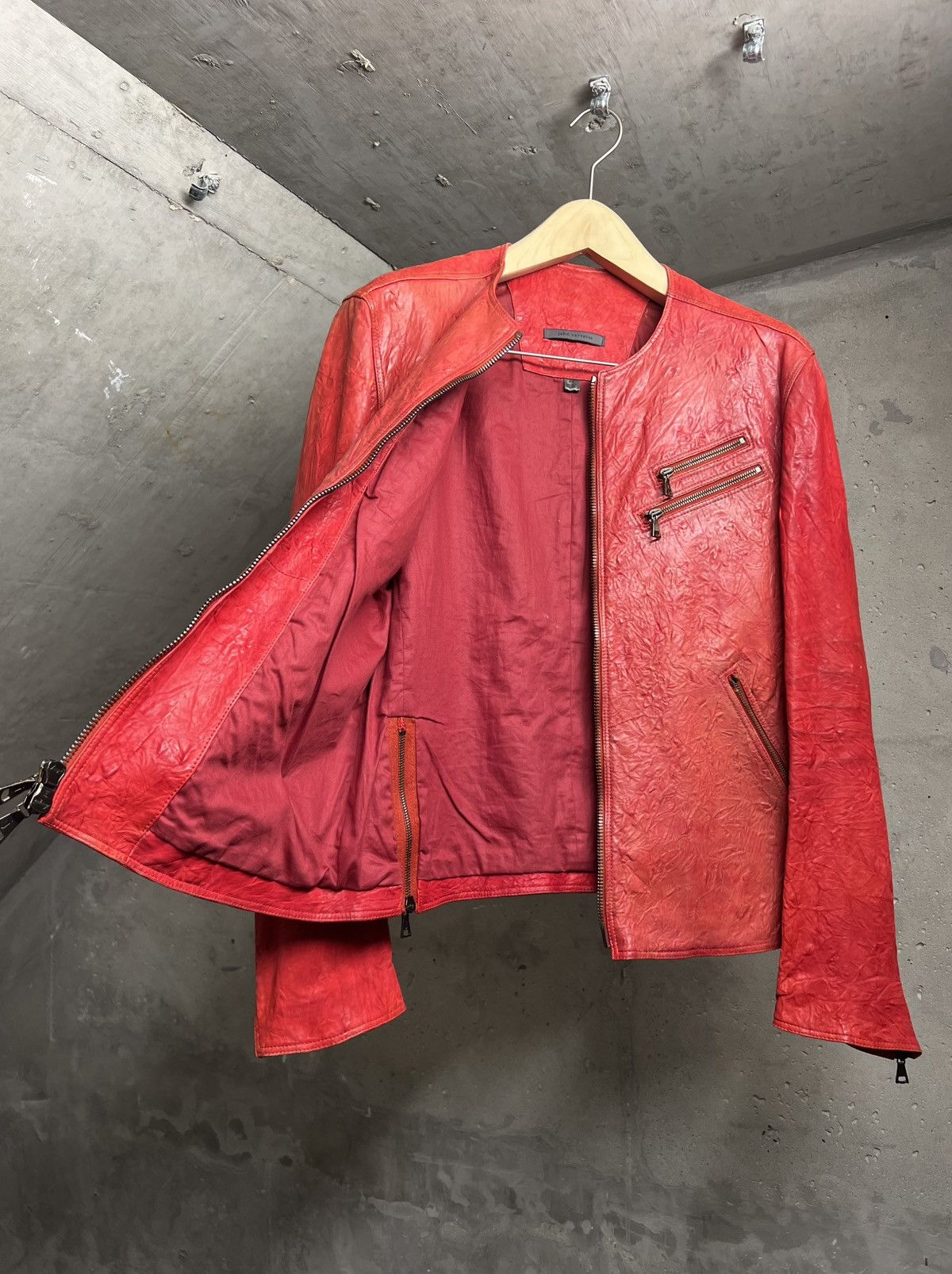 John Varvatos Crinkled Leather Racer Size US M / EU 48-50 / 2 - 3 Thumbnail