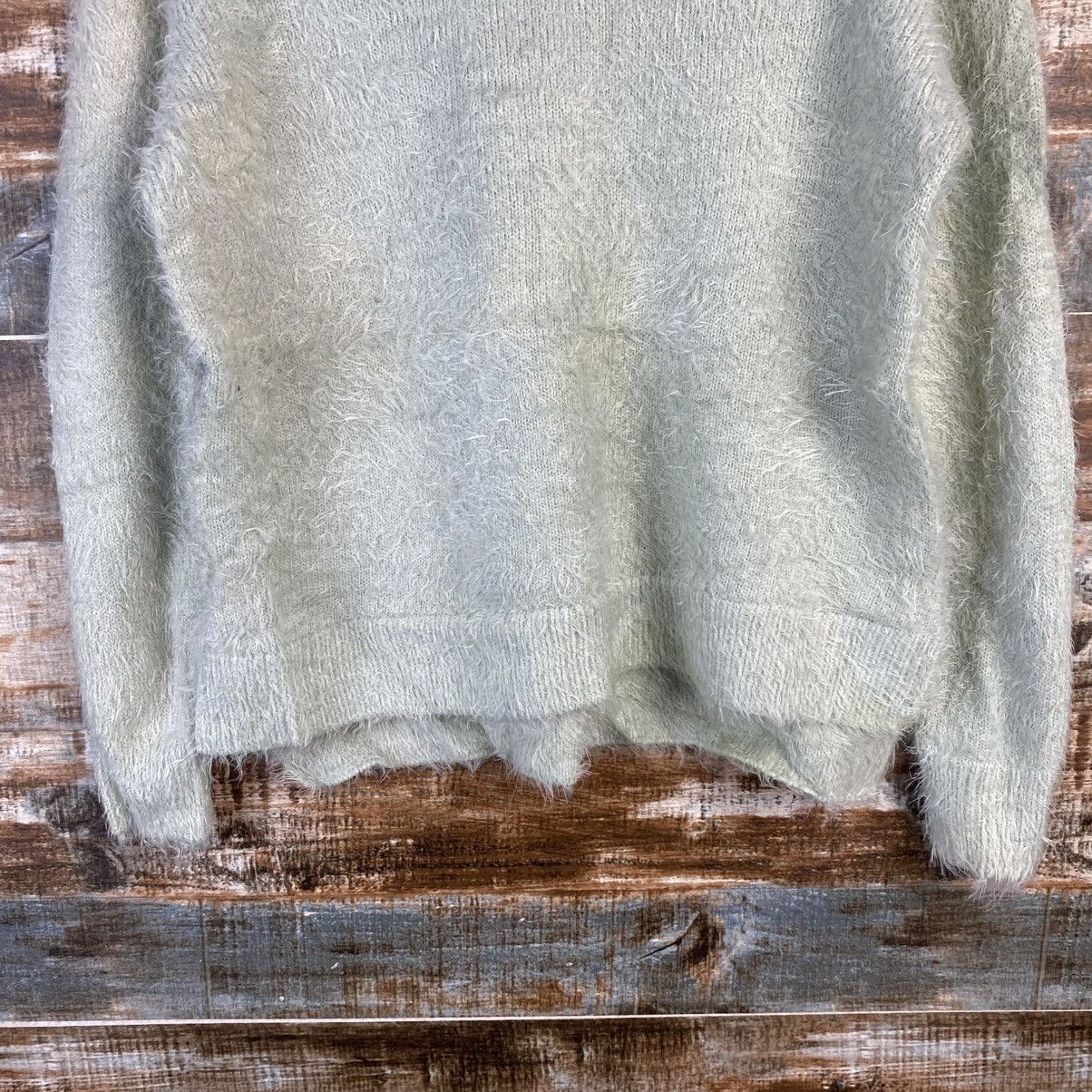 Japanese Brand D Bou Jeloud faded Light Green shaggy Mohair Knitwear#c1046 Size M / US 6-8 / IT 42-44 - 6 Thumbnail