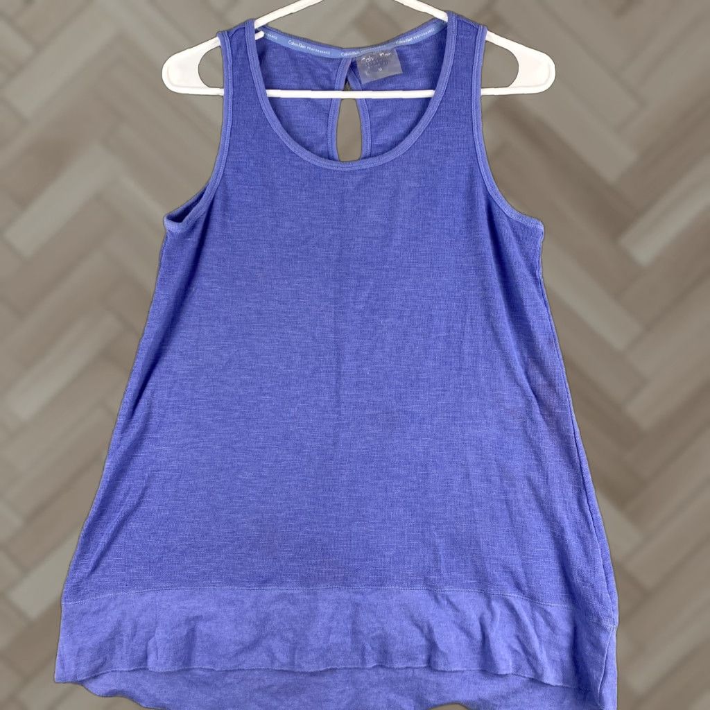 Calvin Klein Calvin Klein Performance Blue Quick Dry Tank Top M Women Tank Solid Round Neck Sleeveless Pullover Activewear CK/37-46 Size M / US 6-8 / IT 42-44 - 1 Thumbnail
