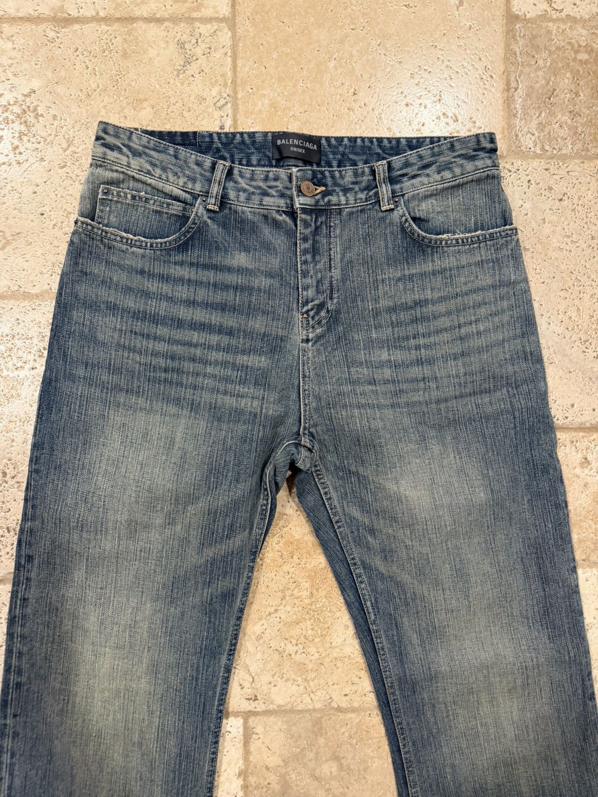 Balenciaga Balenciaga Demna Bootcut Flared 2023 Stone Wash Denim Jeans Size US 34 / EU 50 - 4 Thumbnail
