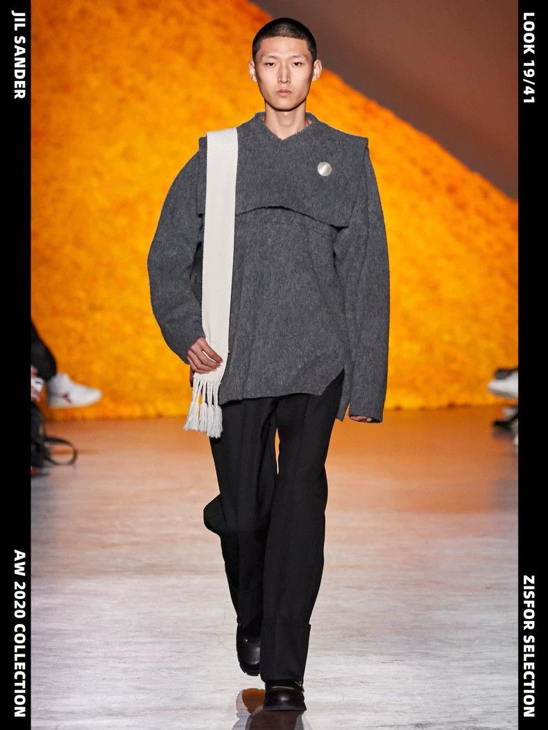 Jil Sander Runway Collar Wool Top