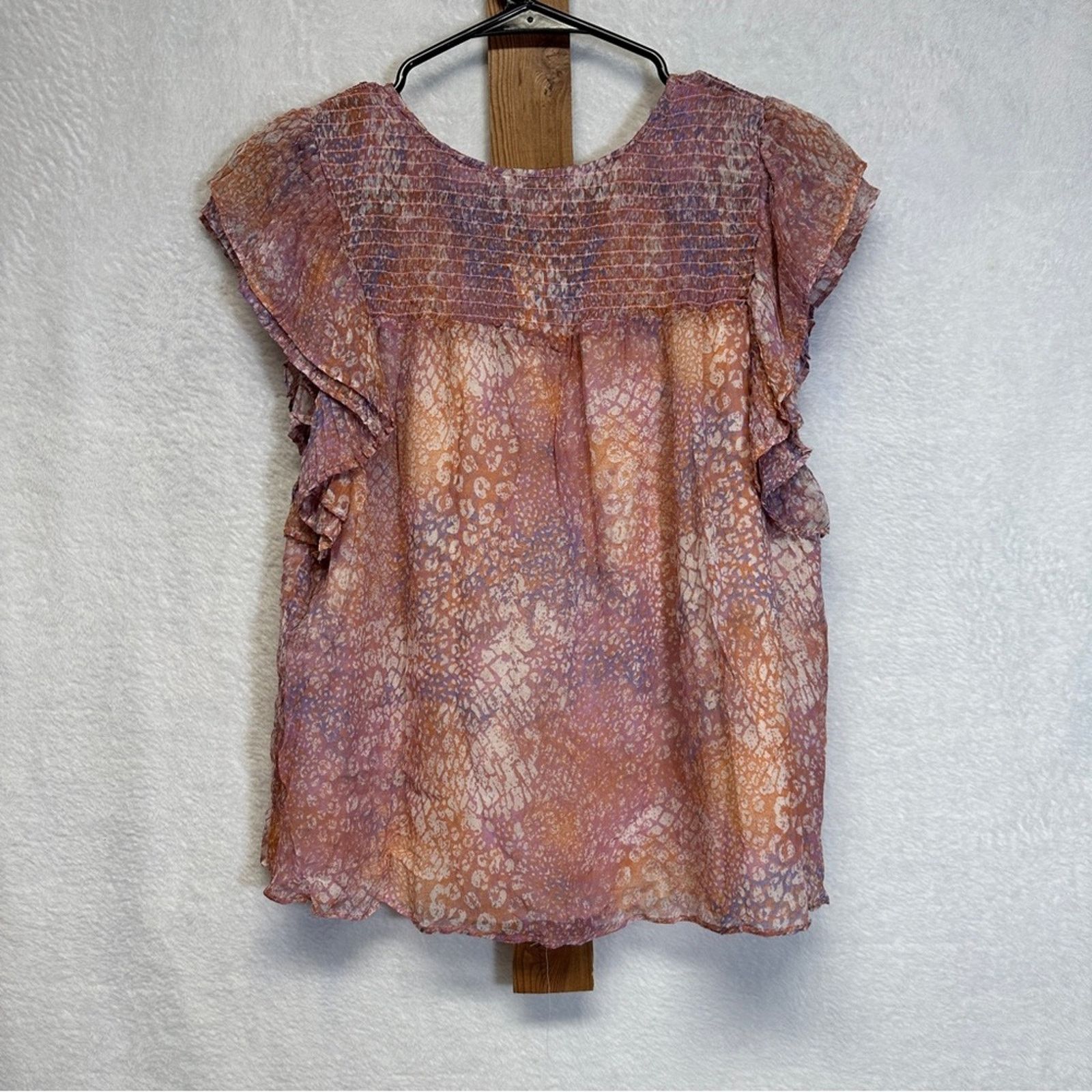 BB Dakota BB Dakota Dreams Are Made Of Tie Dye Short Sleeve Ruffle Top Size M / US 6-8 / IT 42-44 - 6 Thumbnail
