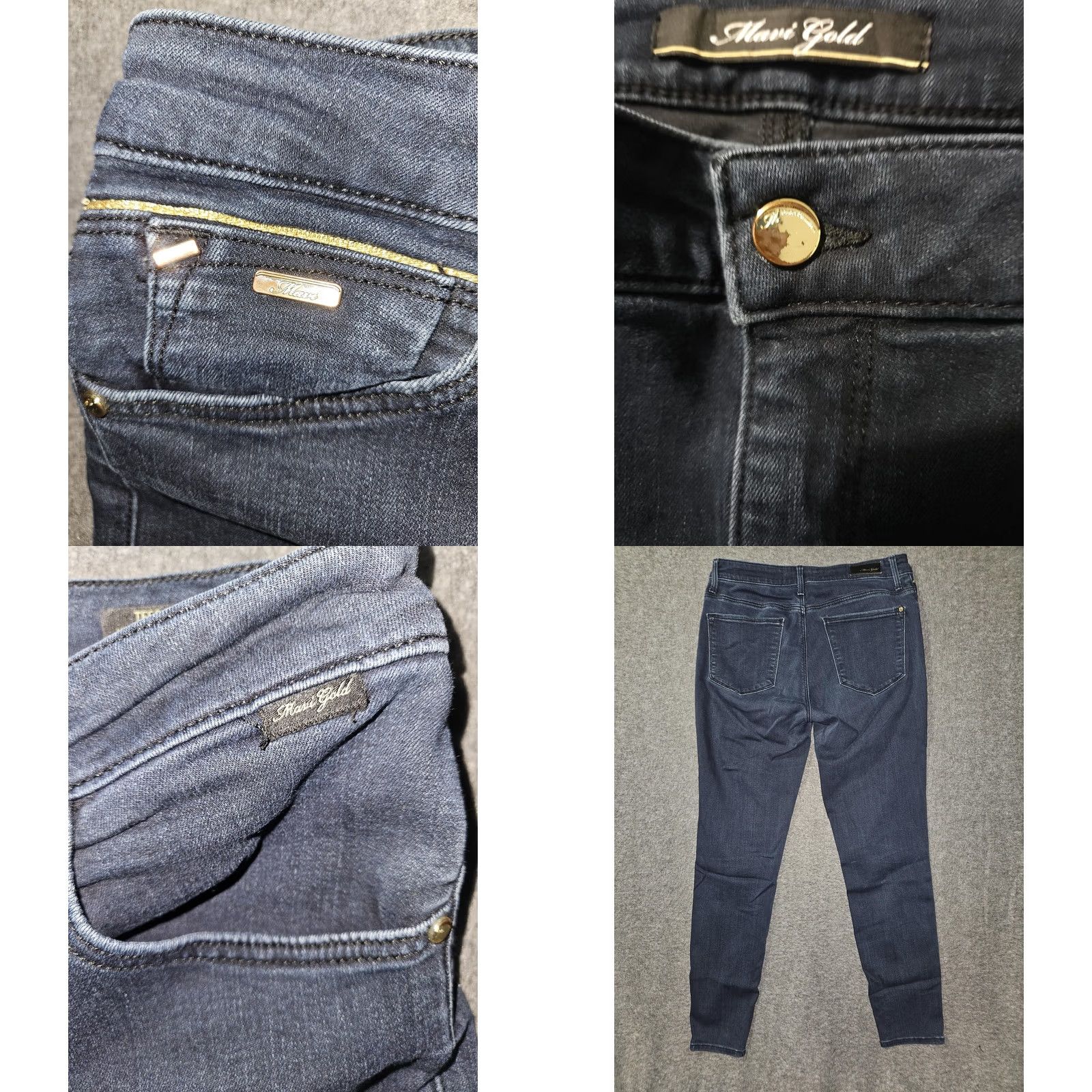 Mavi Mavi Gold Jeans Womens 29 Blue Dark Wash Tess High Rise Skinny Stretch Denim Jeans Size 29" - 8 Thumbnail