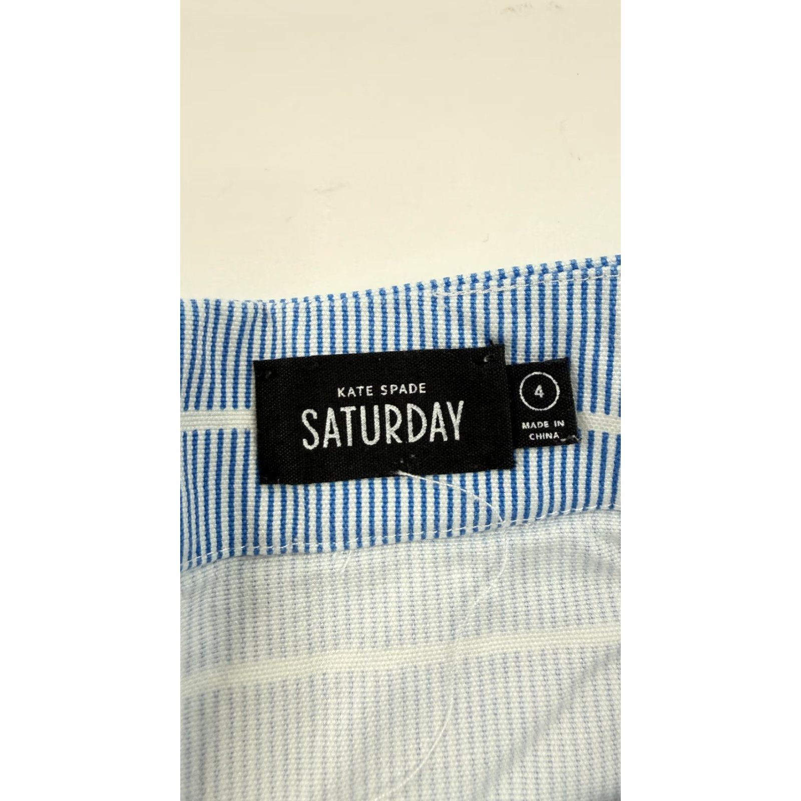 Vintage Kate Spade Saturday Skirt Womens 4 Blue White Stripe Mini Casual Stretch Cotton Size 27" / US 4 / IT 40 - 2 Thumbnail