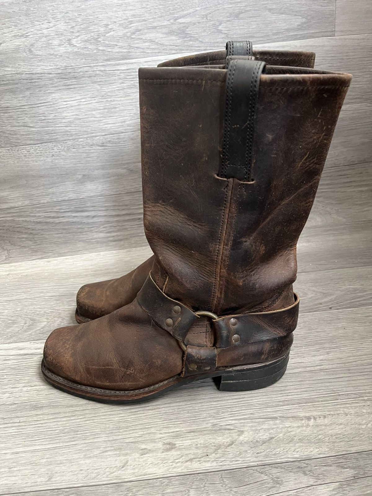 Frye Frye harness brown leather knee high boots Size US 8 / EU 41 - 4 Thumbnail