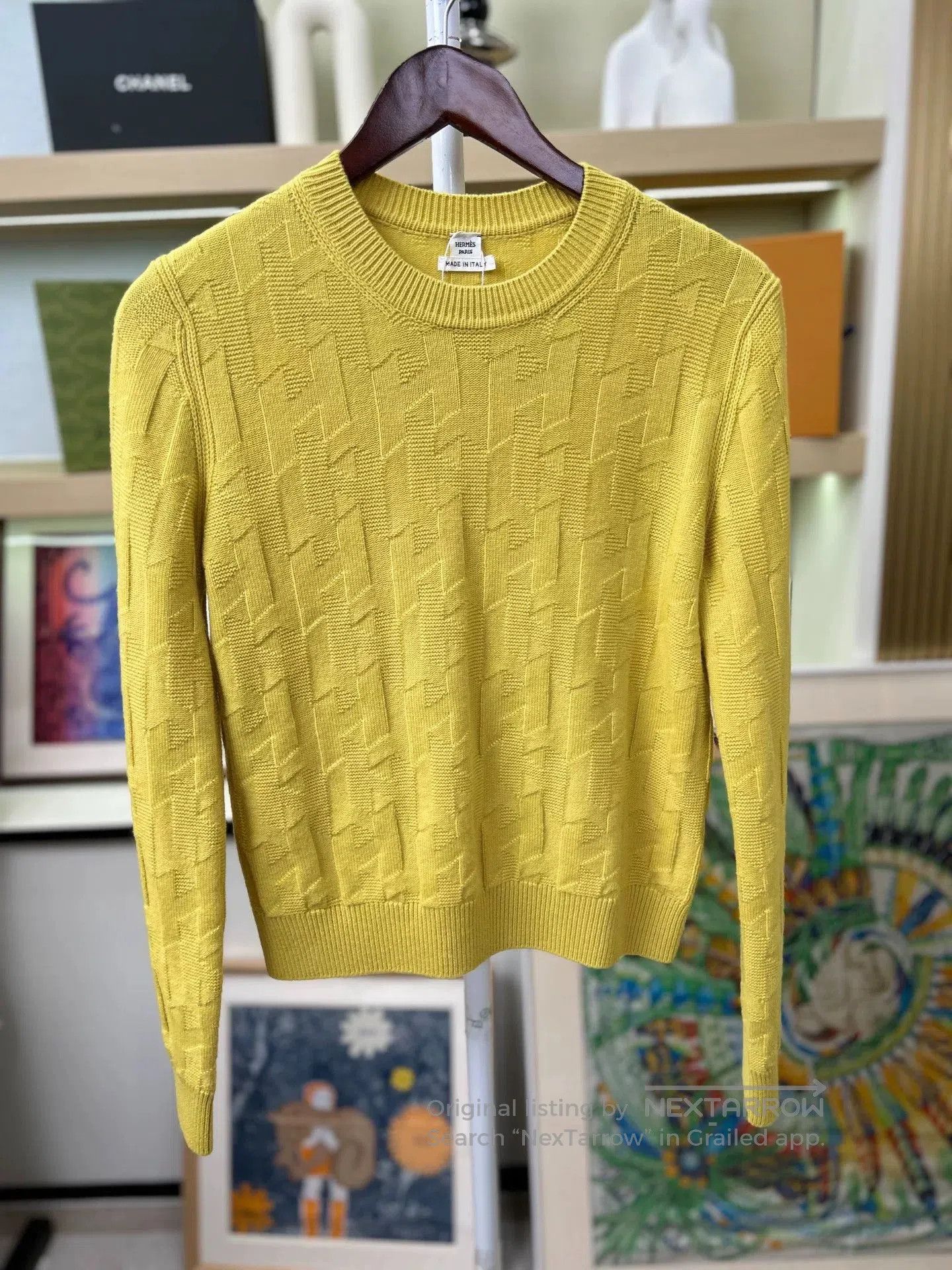 Hermes Hermes Yellow Wool Crewneck Sweater. Size US M / EU 48-50 / 2 - 1 Thumbnail