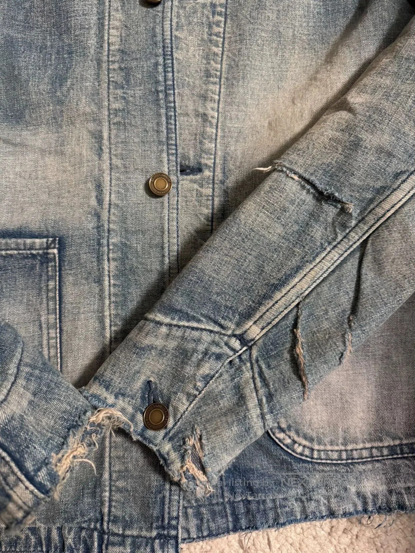 Saint Laurent Paris Saint Laurent Distressed Denim Jacket. Size US L / EU 52-54 / 3 - 3 Thumbnail